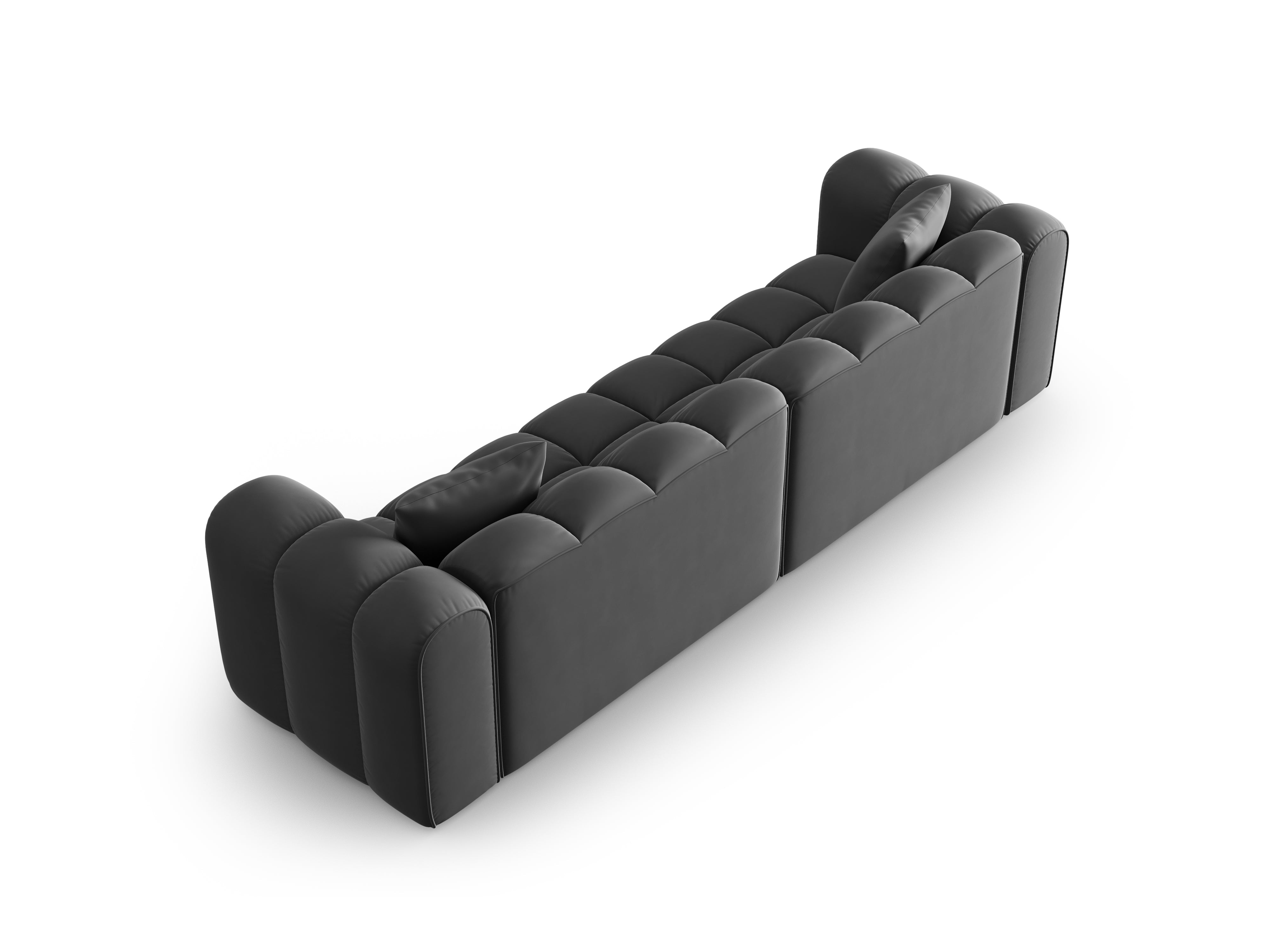 Sofa aksamitna 4-osobowa HALLEY szary do salonu – Windsor & Co