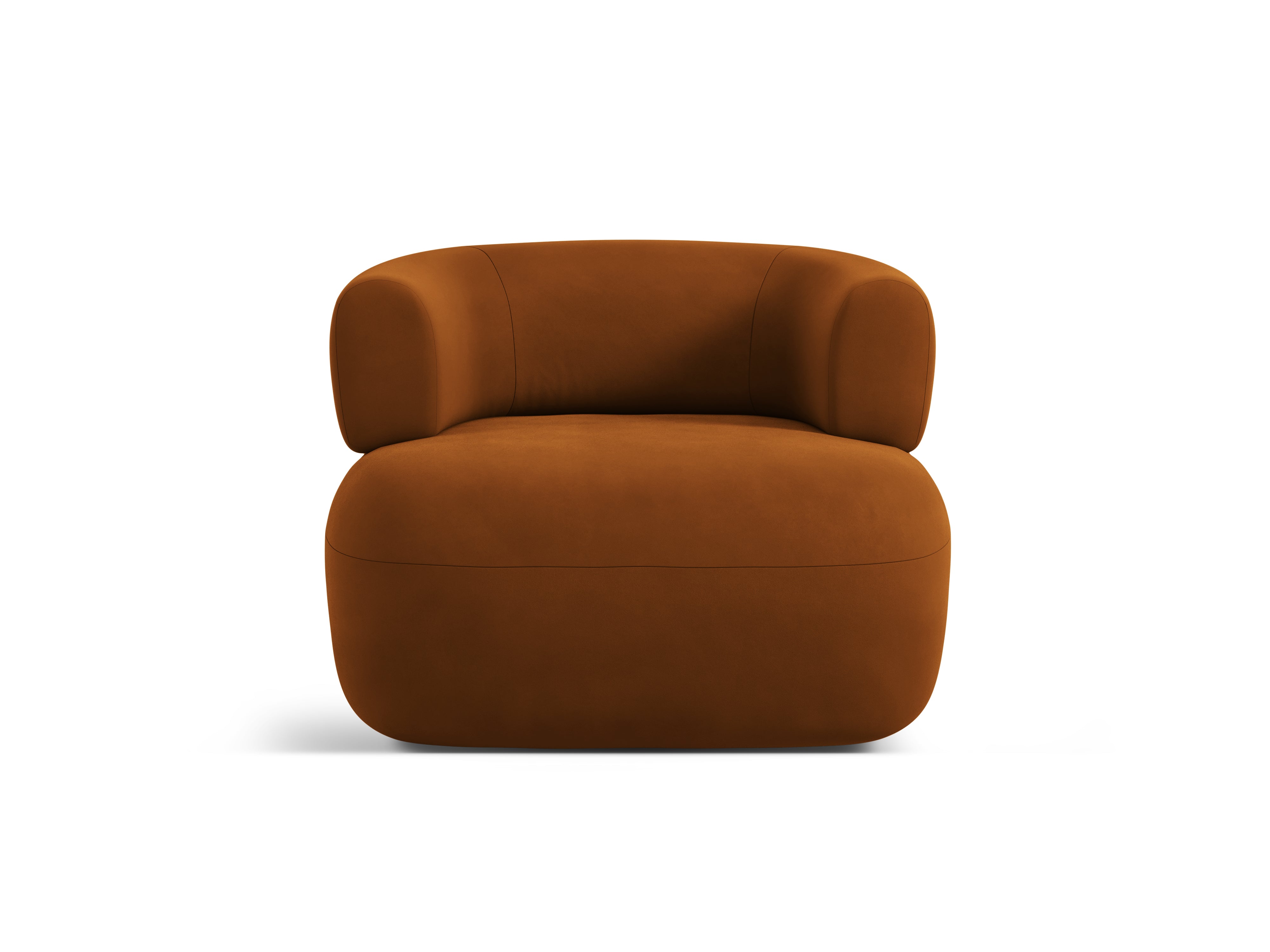 Velours fauteuil ALDRIN baksteenrood