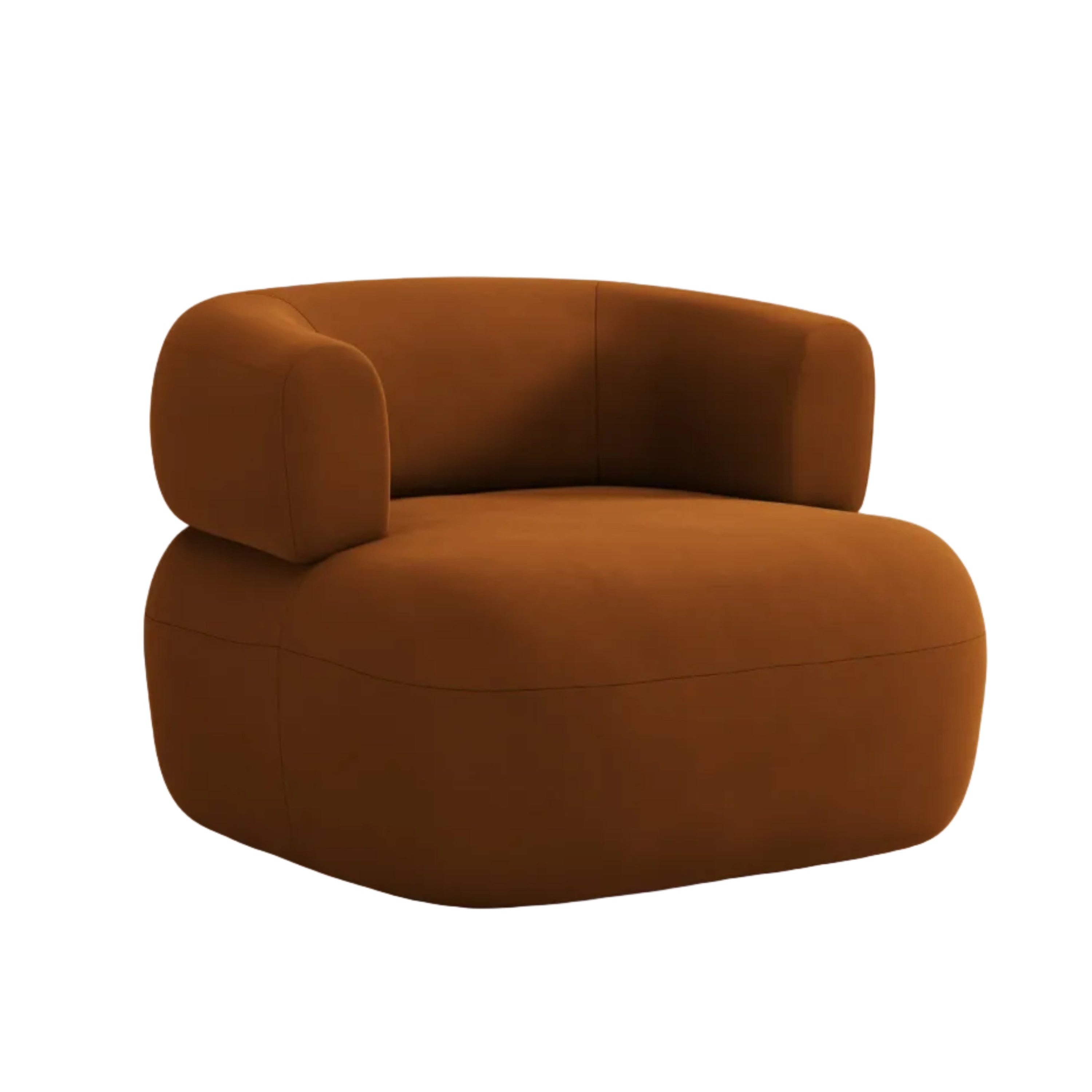 Velours fauteuil ALDRIN baksteenrood
