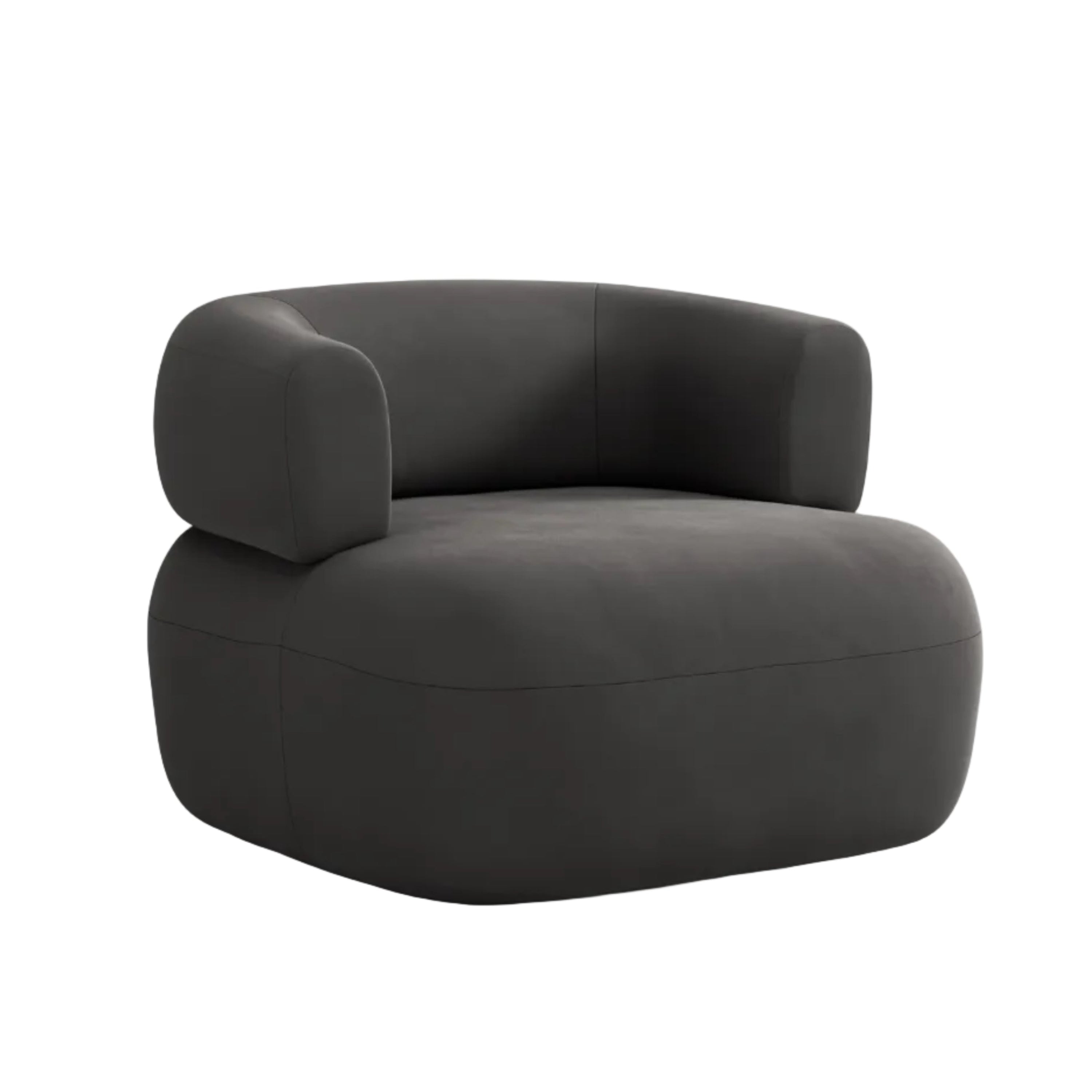 Velours fauteuil ALDRIN donkergrijs