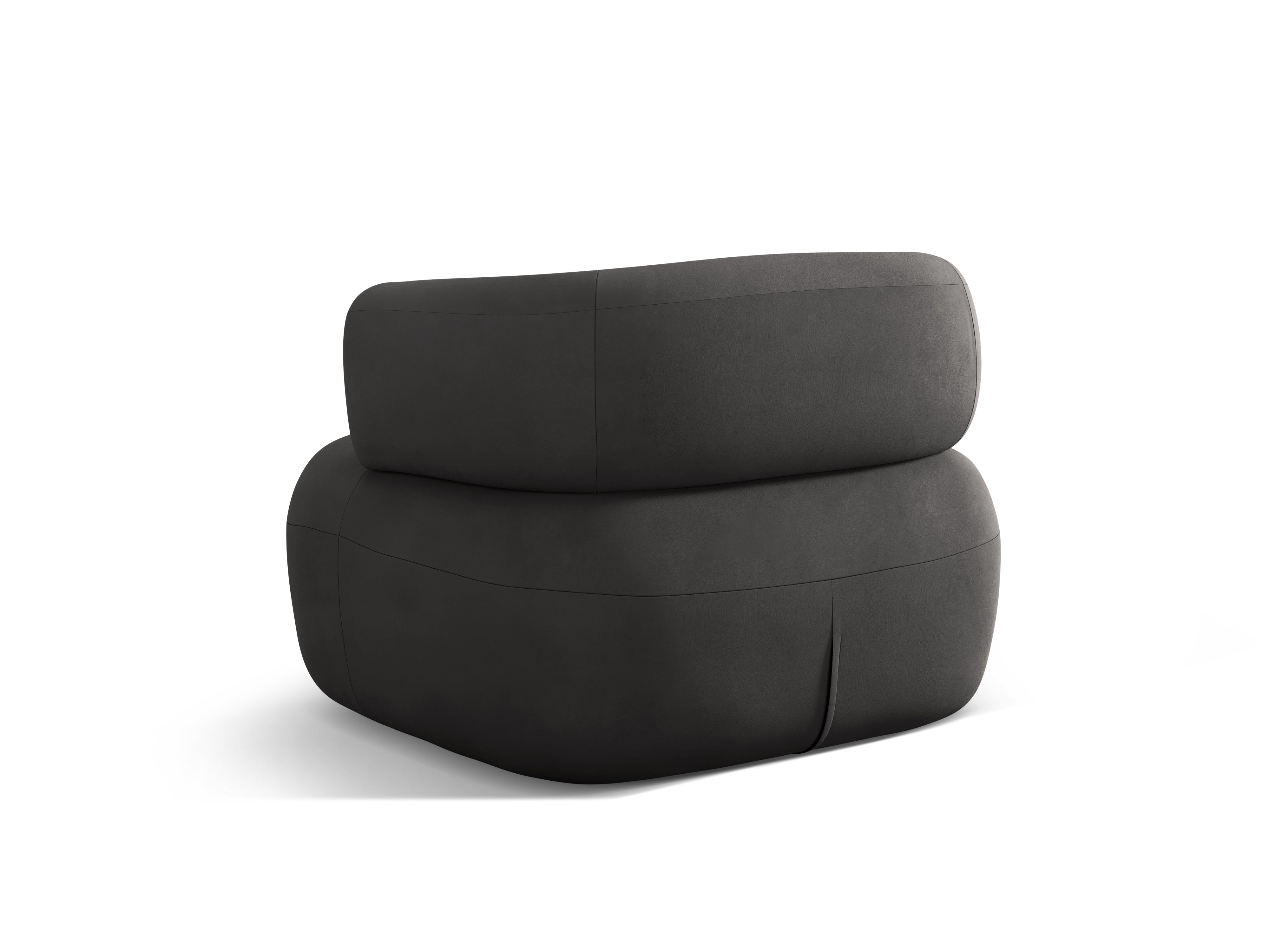 Velours fauteuil ALDRIN donkergrijs
