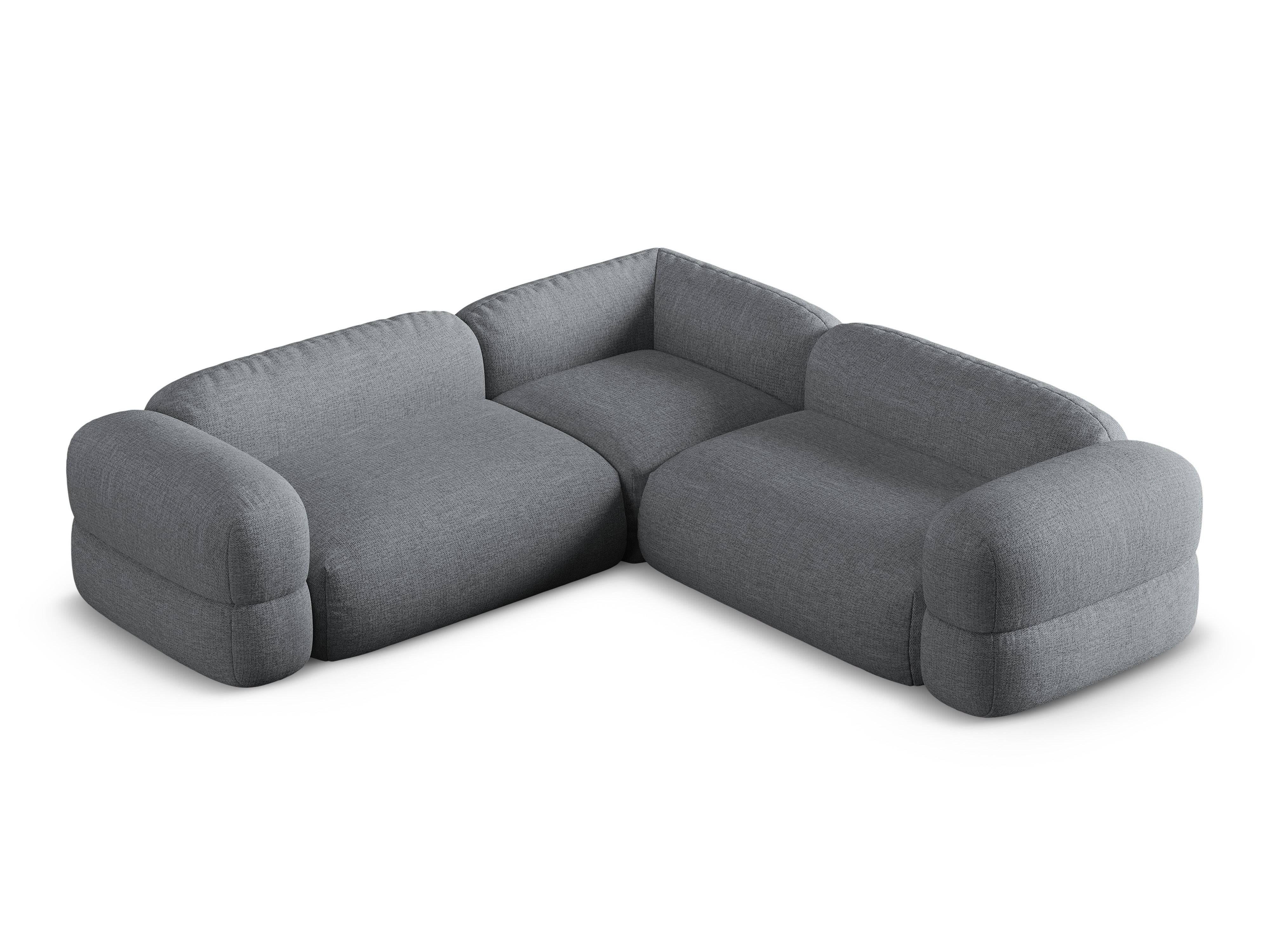 Symmetrische Eckcouch ROGER graues Chenille