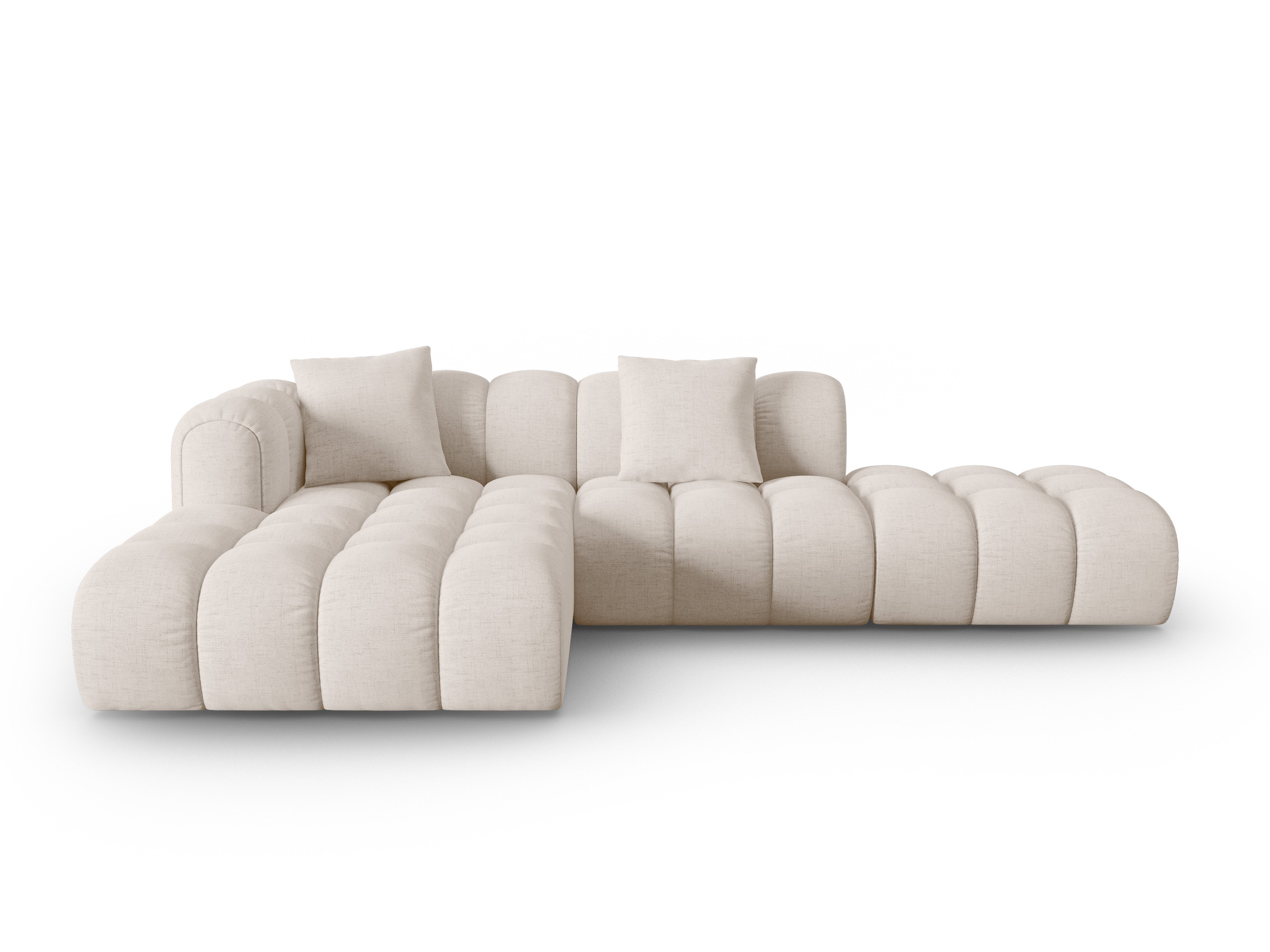 Offene linke Eckcouch ASTRO beige Chenille