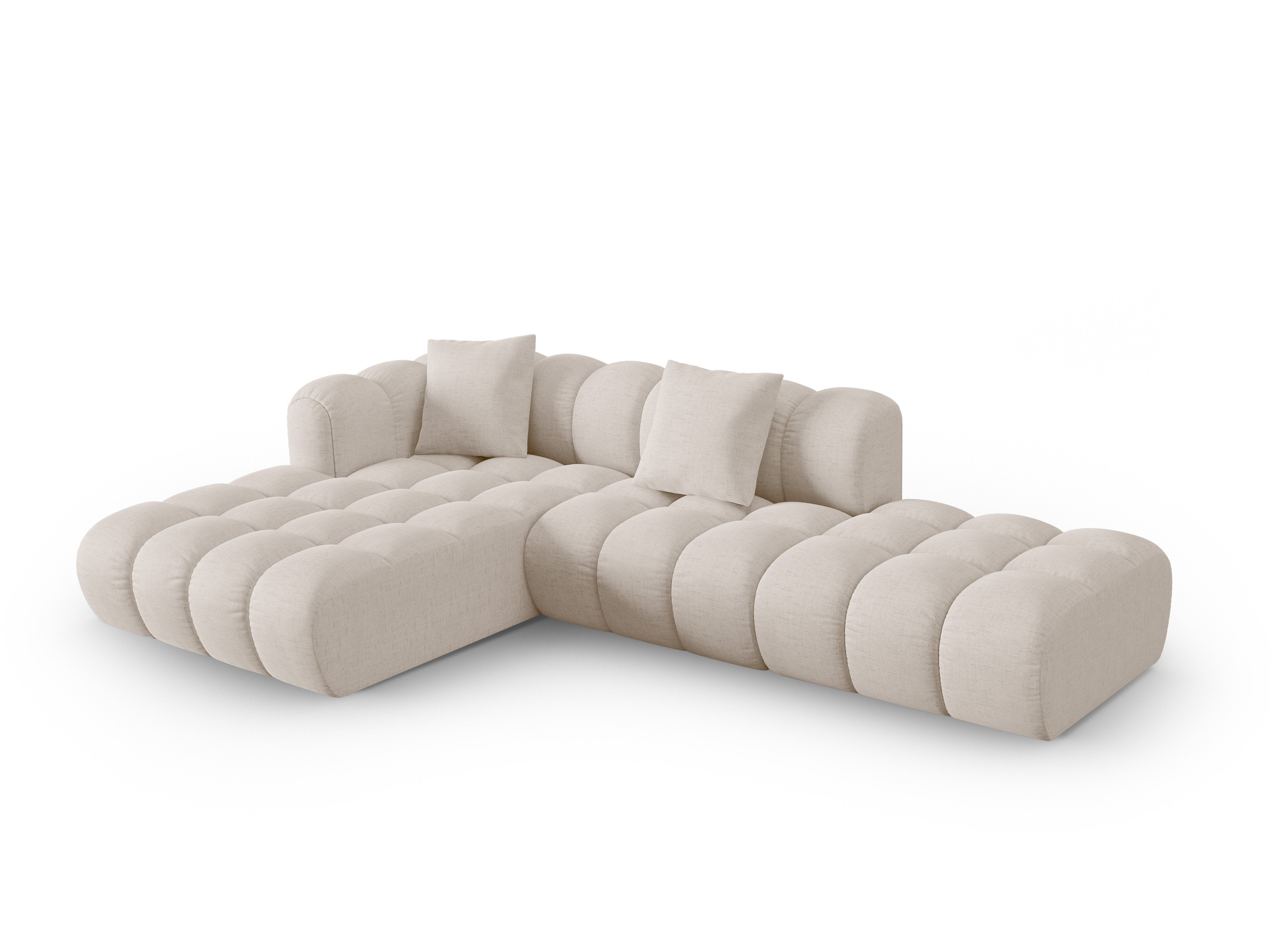 Offene linke Eckcouch ASTRO beige Chenille