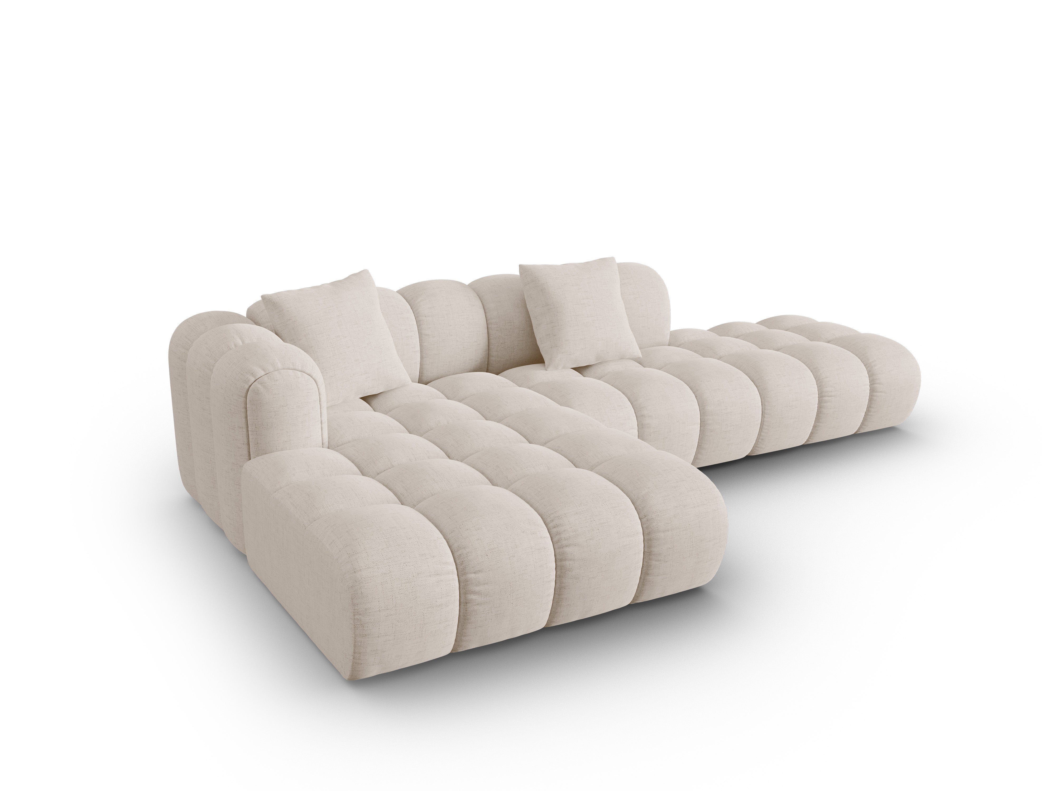Offene linke Eckcouch ASTRO beige Chenille