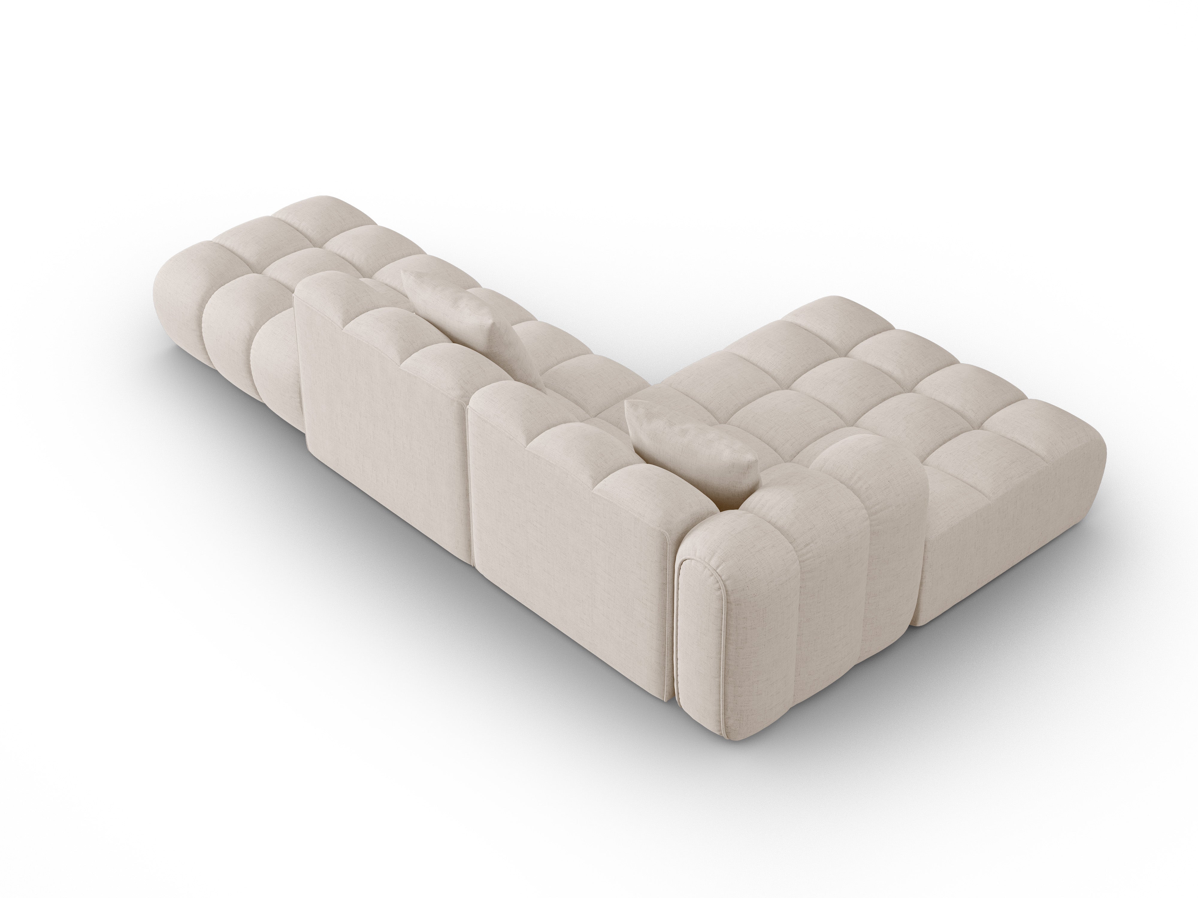 Offene linke Eckcouch ASTRO beige Chenille