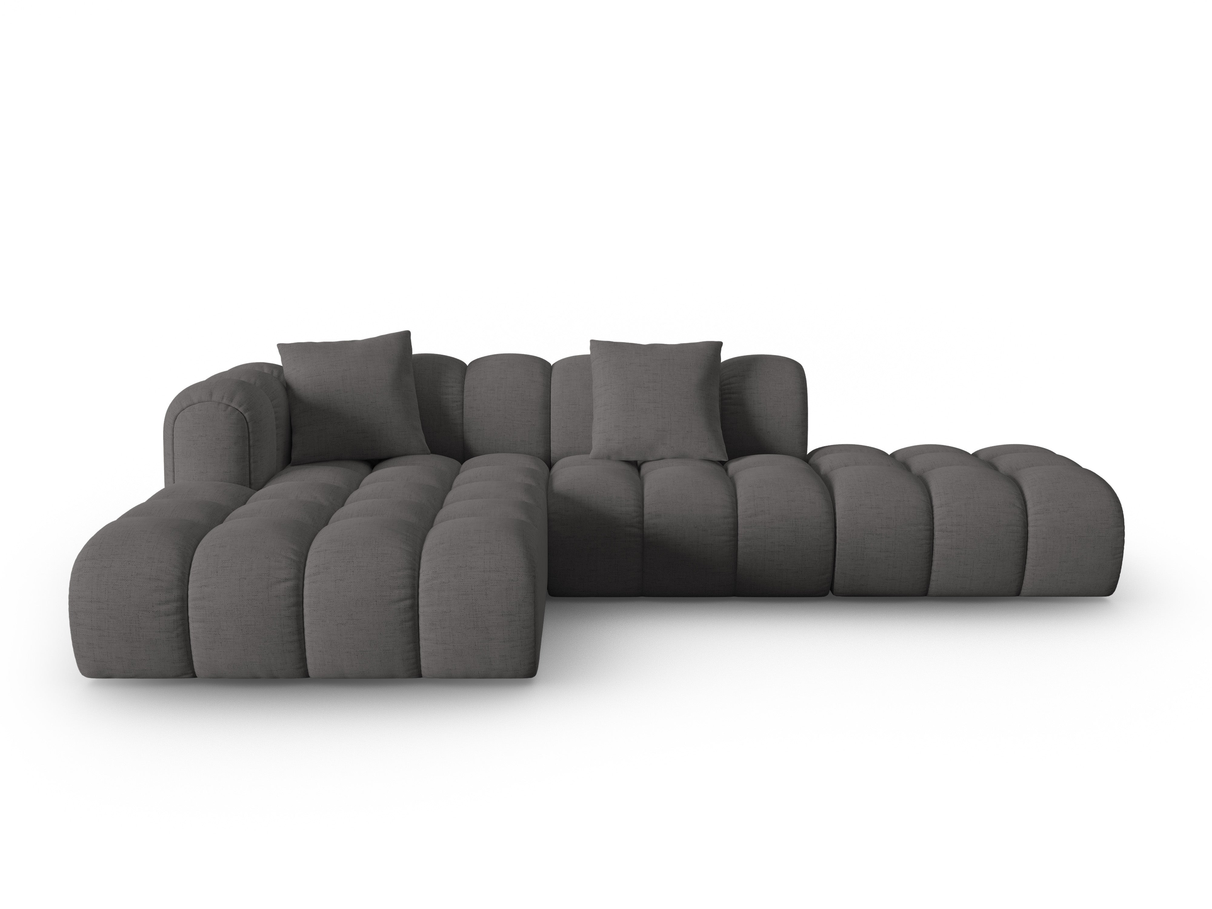 Open linker hoekbank ASTRO grijs chenille