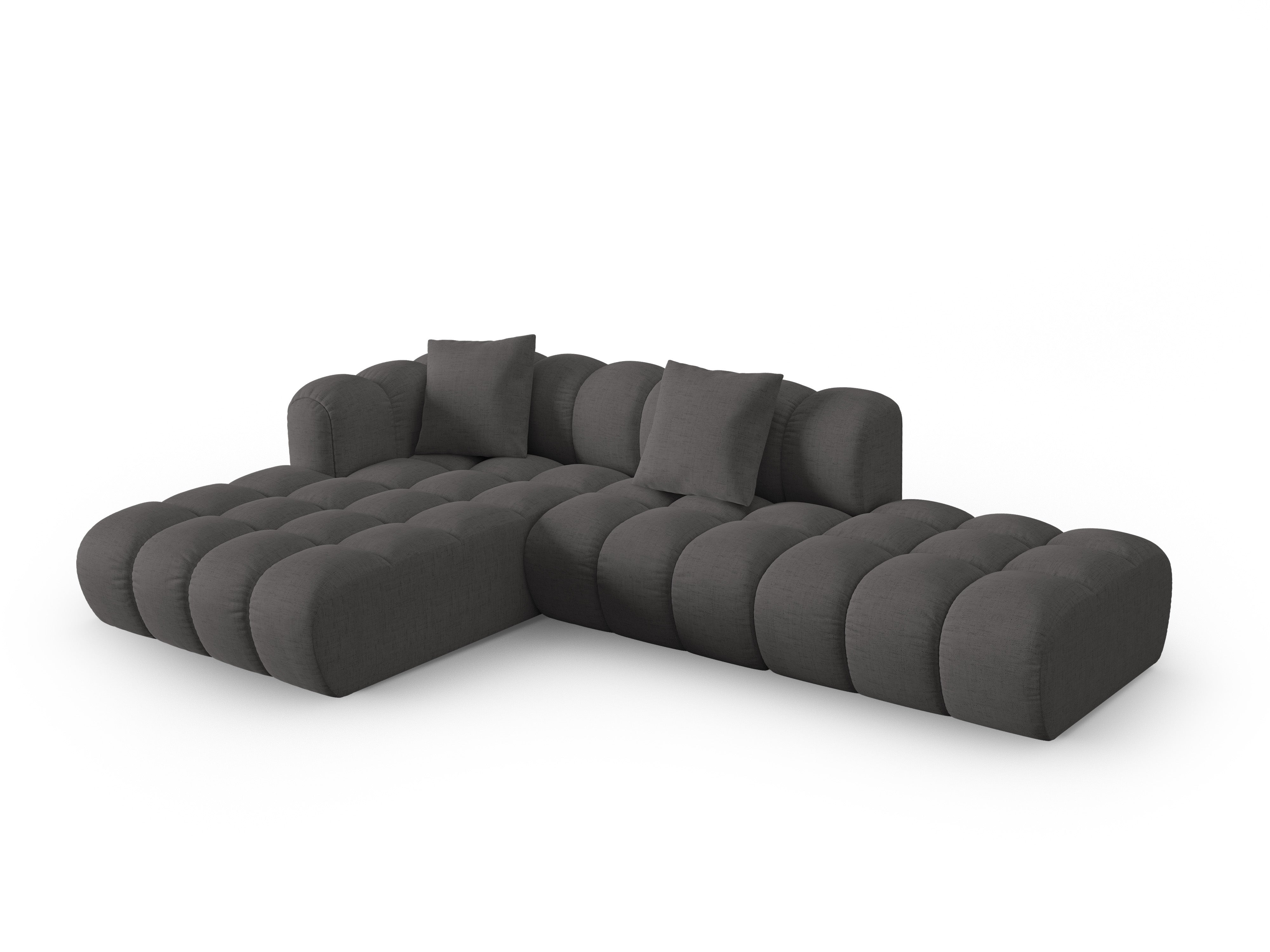 Open linker hoekbank ASTRO grijs chenille