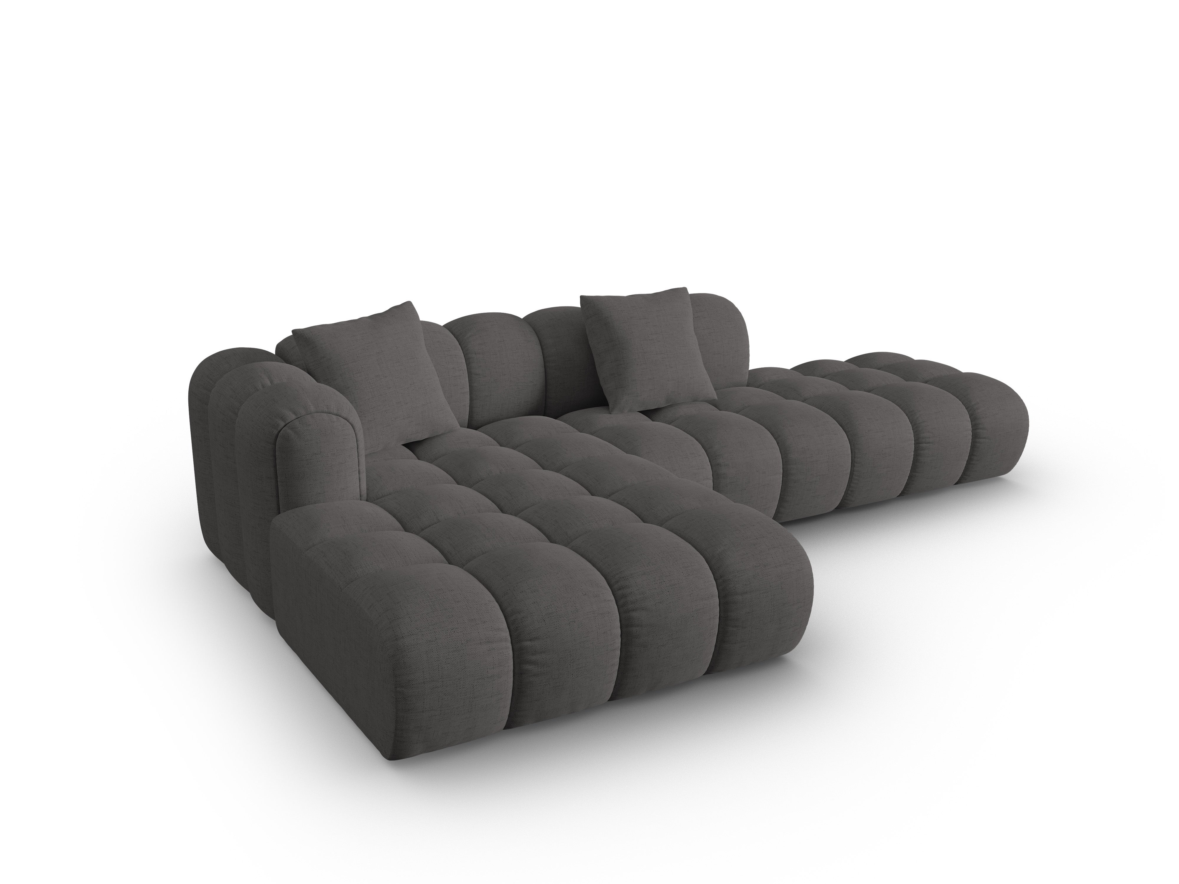 Open linker hoekbank ASTRO grijs chenille