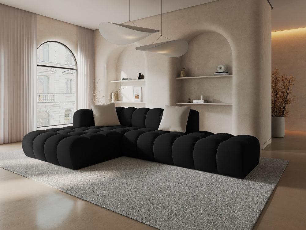 Narożnik aksamitny 5-osobowy lewostronny HALLEY czarny Windsor & Co Eye on Design