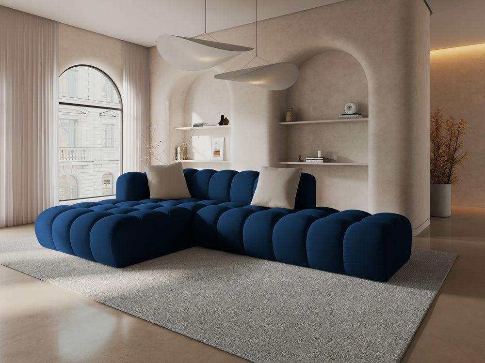 Narożnik aksamitny 5-osobowy lewostronny HALLEY granat królewski Windsor & Co Eye on Design