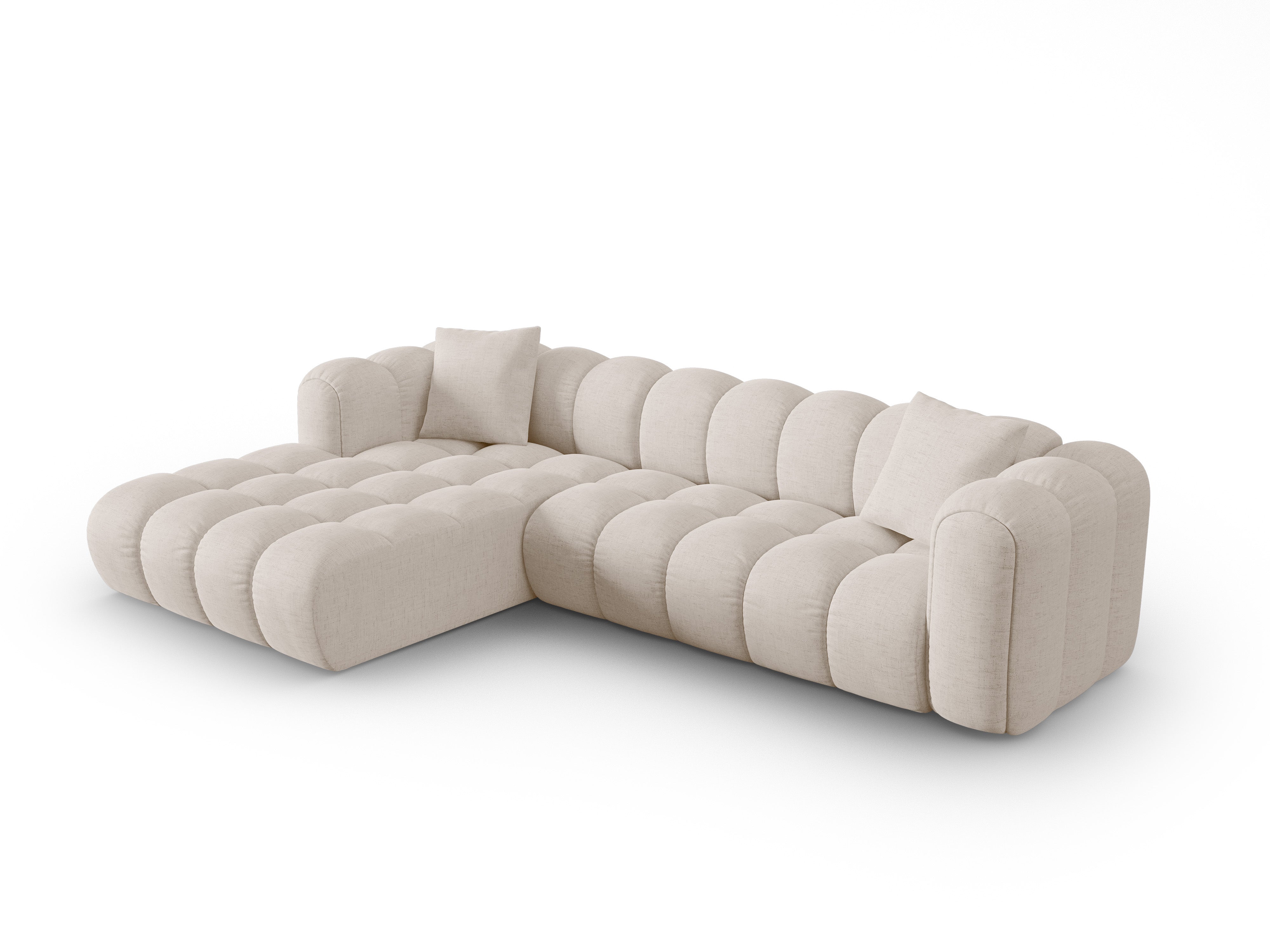 4-sitzige linke Eckcouch ASTRO beige Chenille