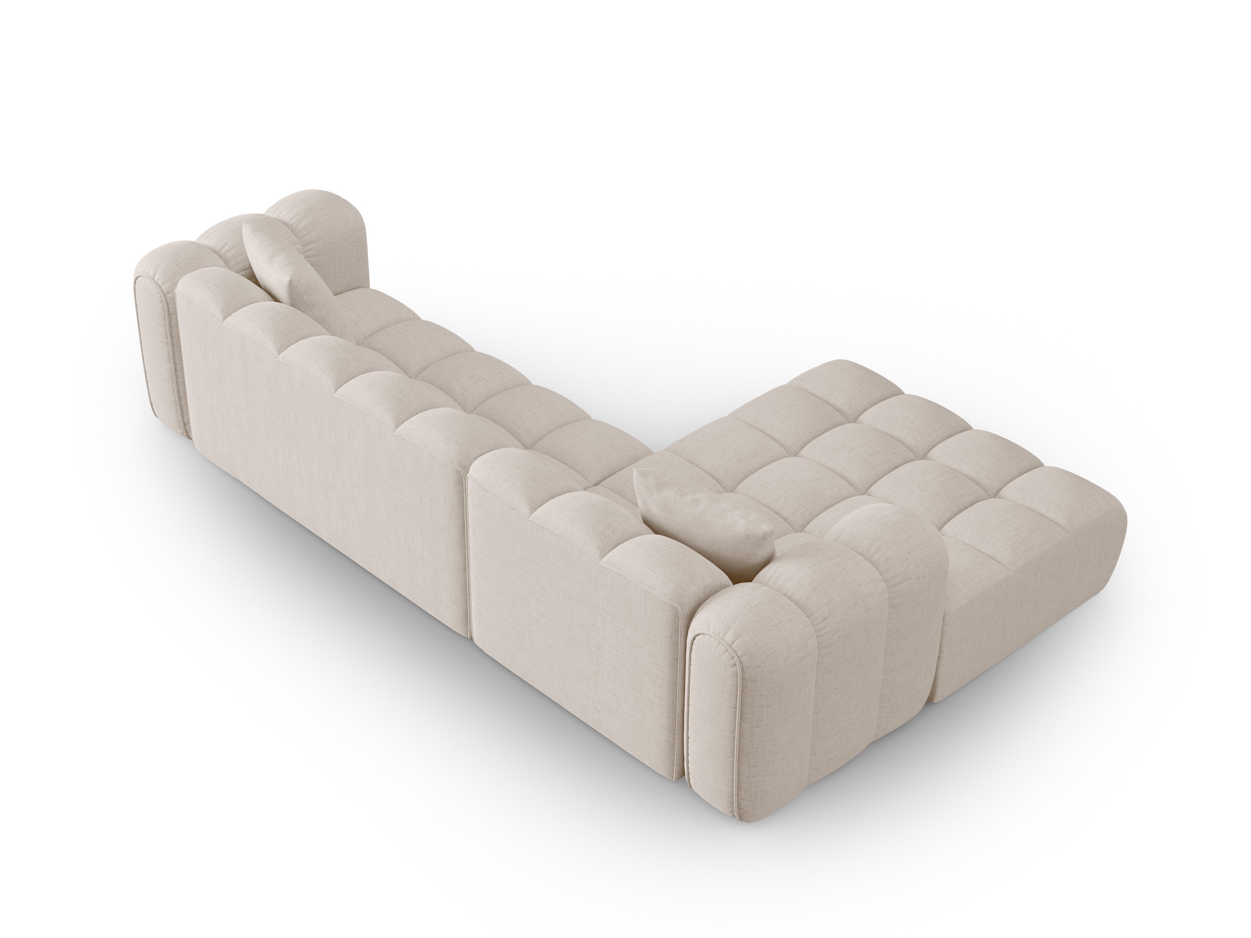4-sitzige linke Eckcouch ASTRO beige Chenille