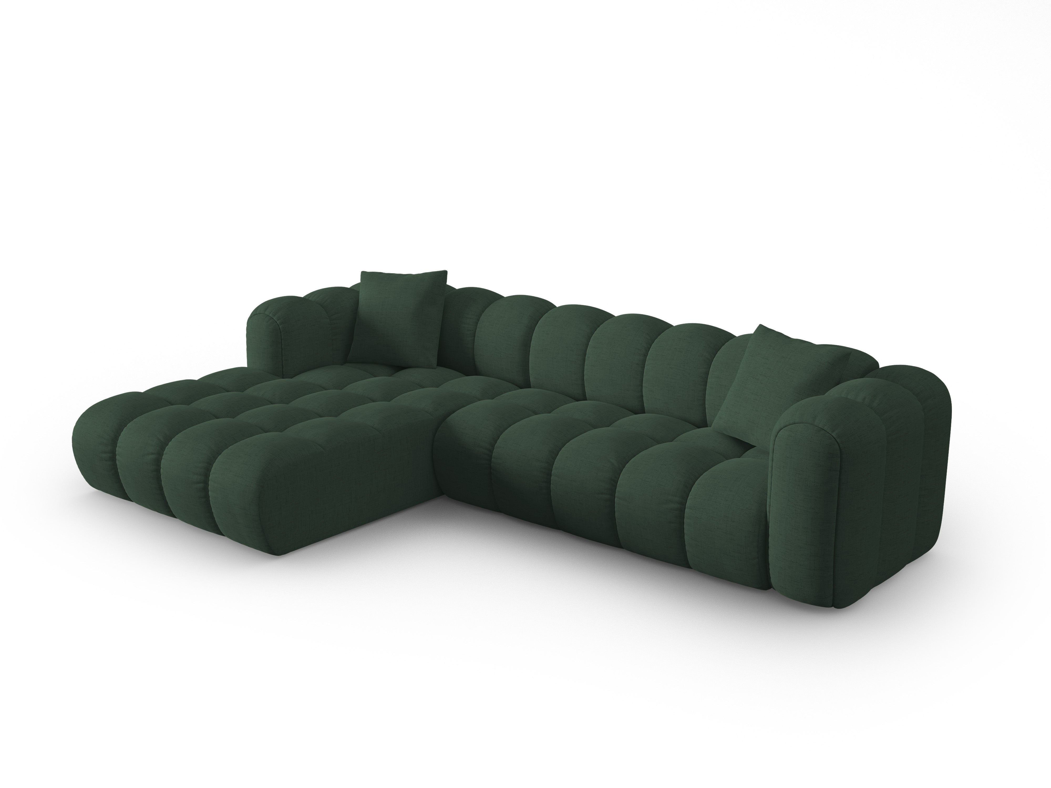 4-seater left-facing corner sofa ASTRO sea green chenille