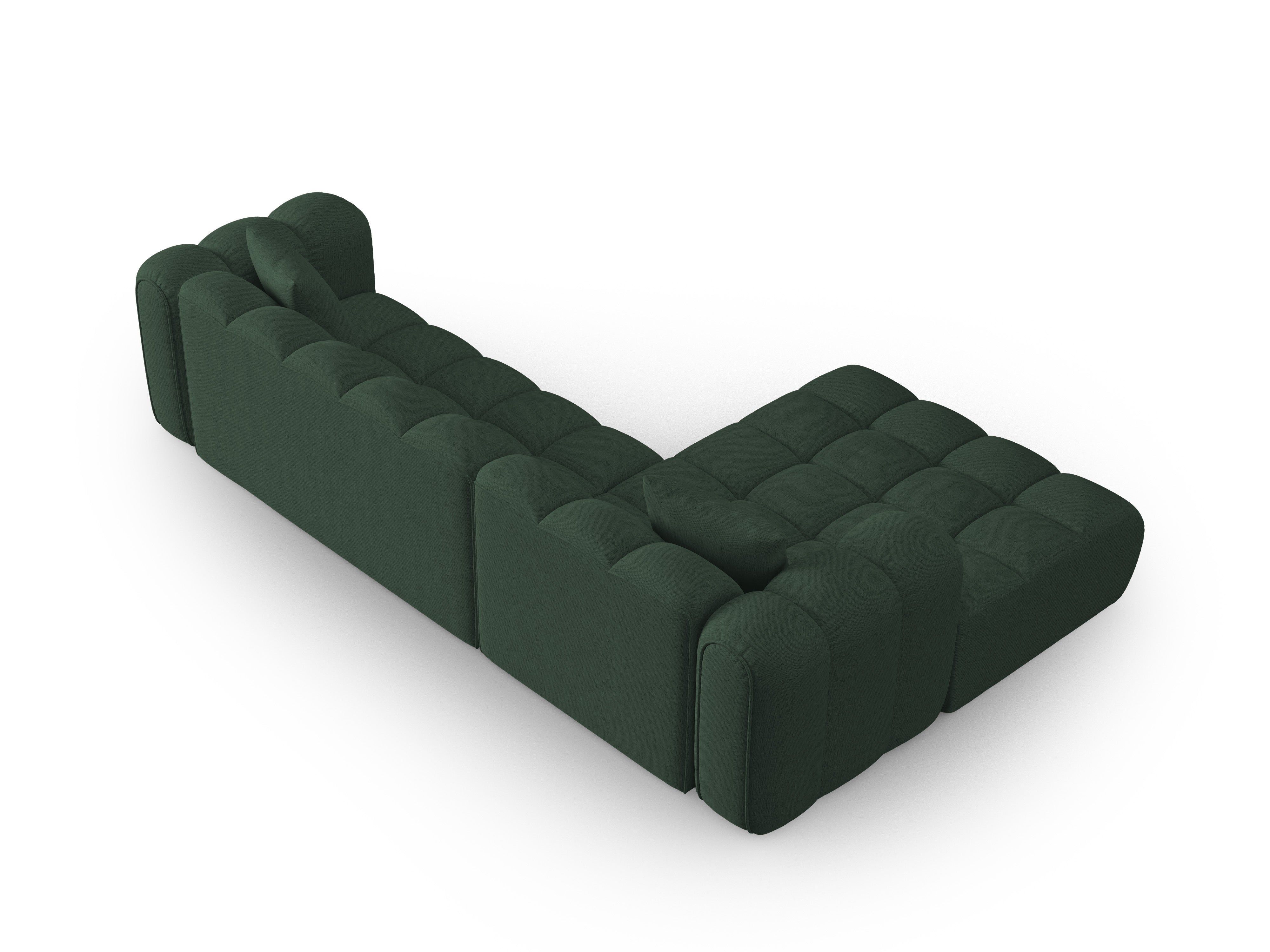 4-seater left-facing corner sofa ASTRO sea green chenille