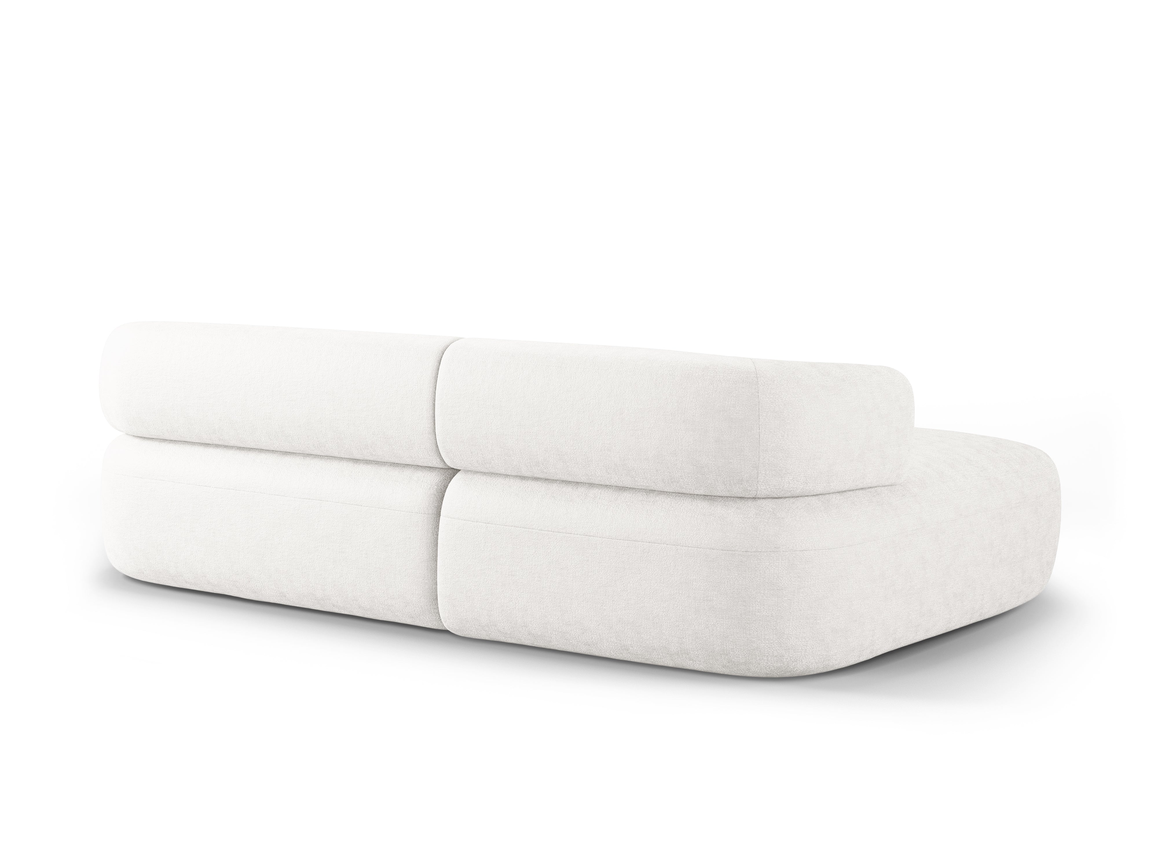 Driepersoons linkerhoekbank ALDRIN lichtbeige chenille