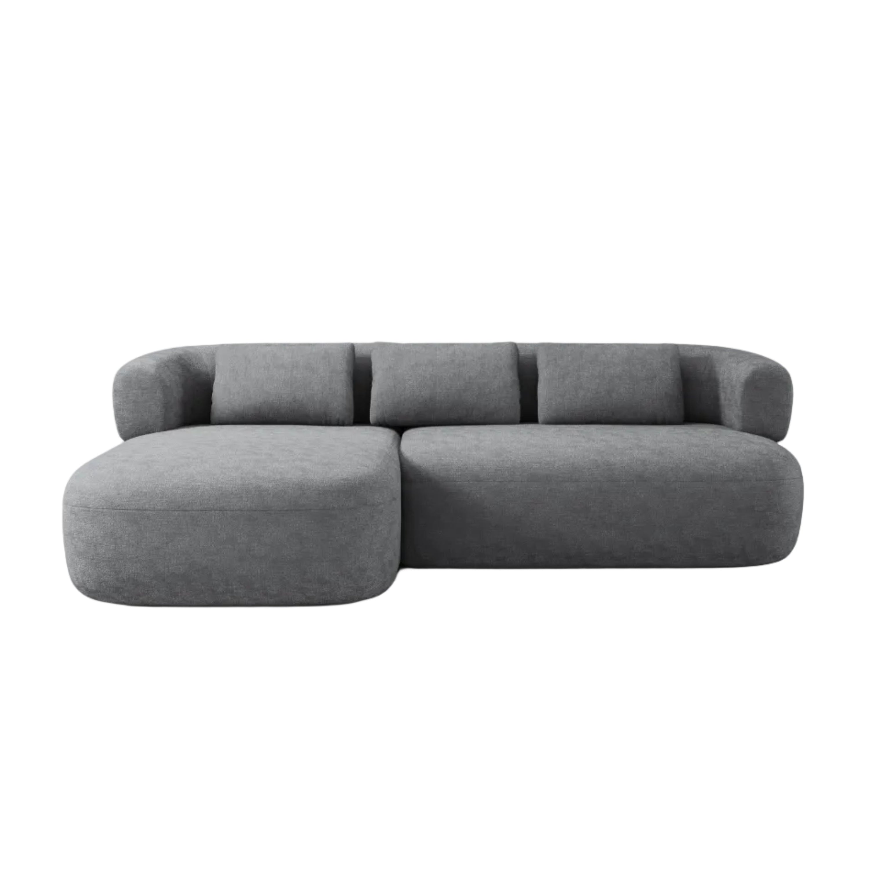 Driepersoons linkerhoekbank ALDRIN donkergrijs chenille