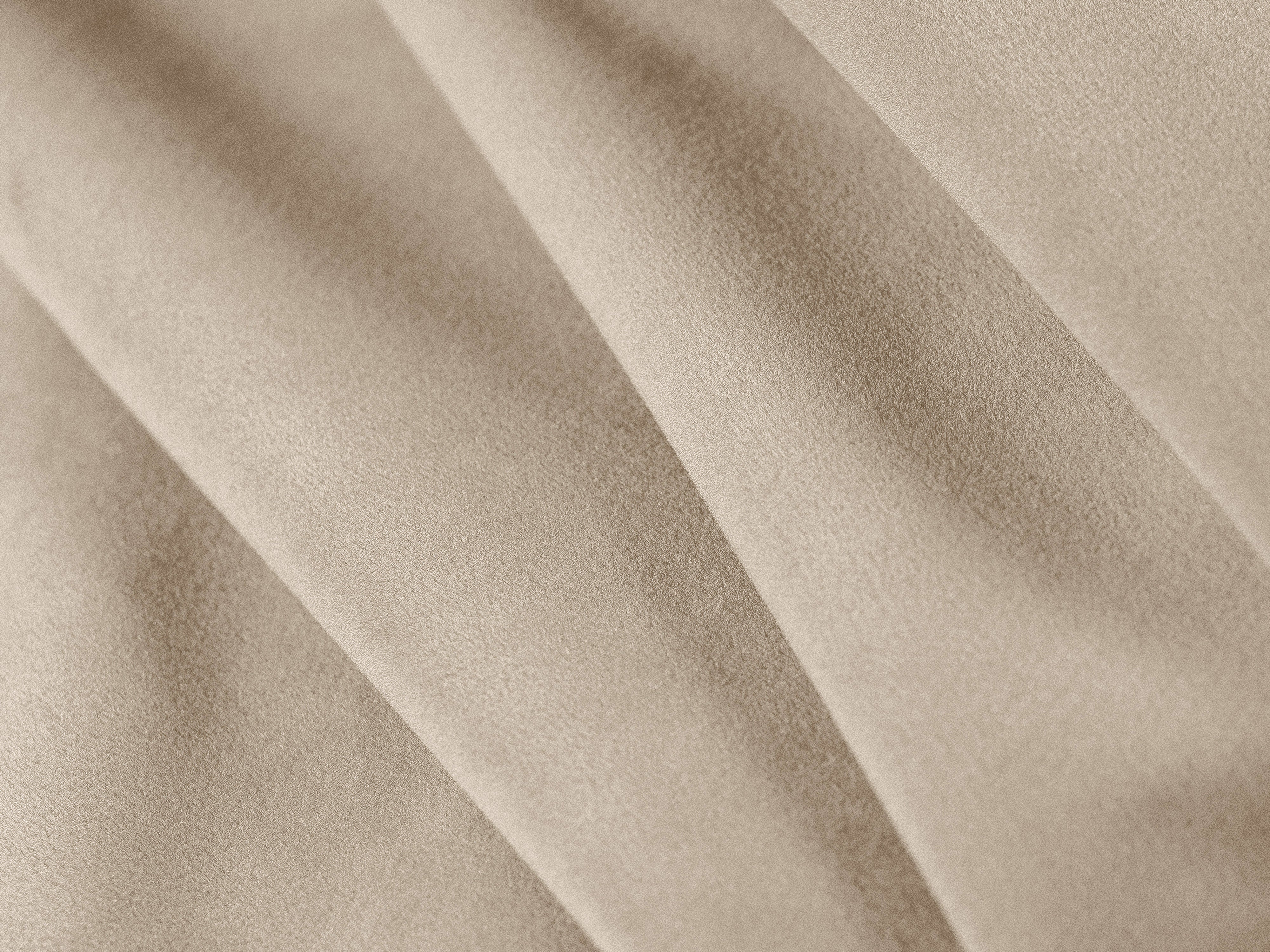 Beige fluwelen poef ALDRIN