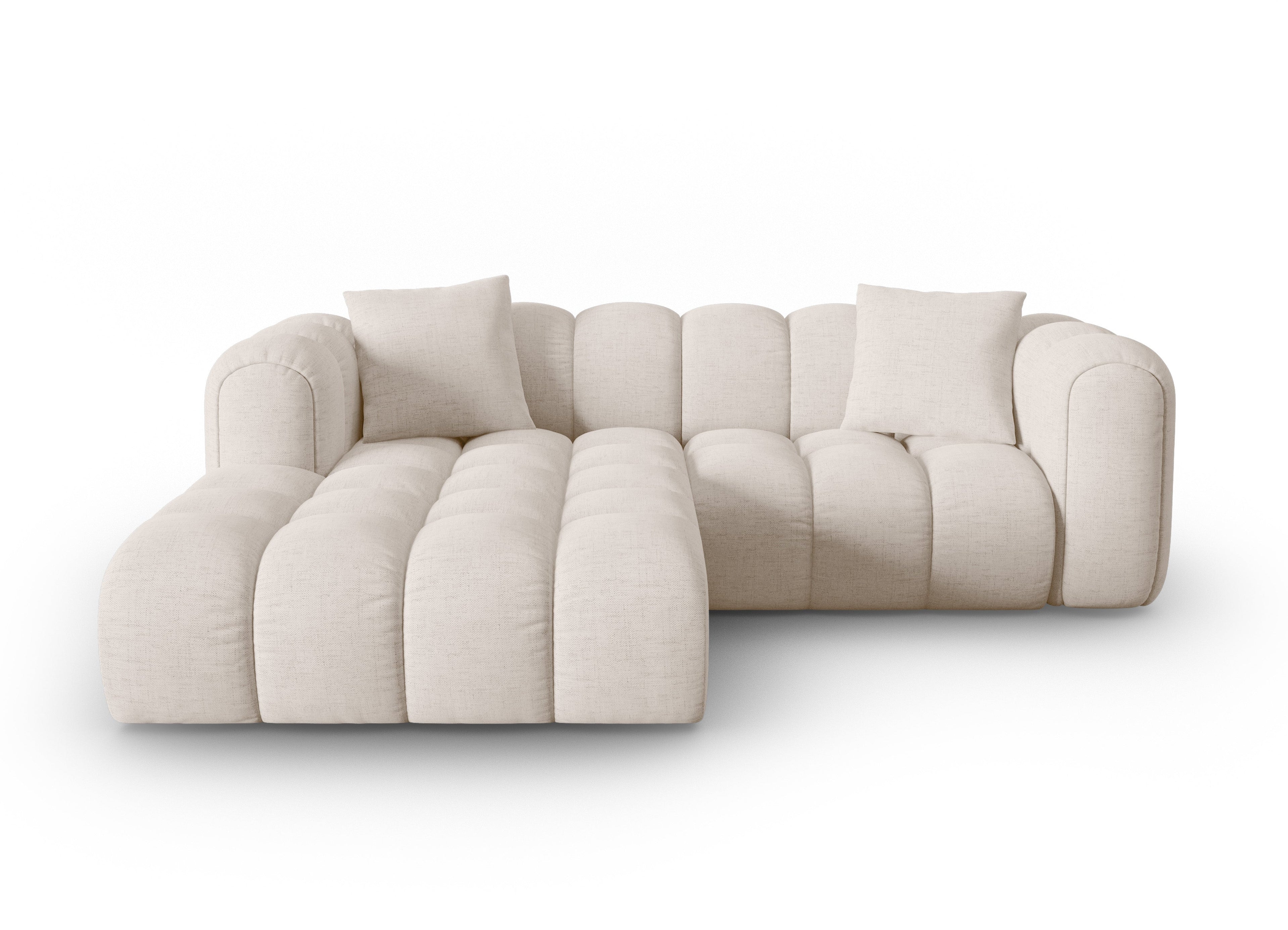 Driepersoons linkszijdige hoekbank ASTRO beige chenille