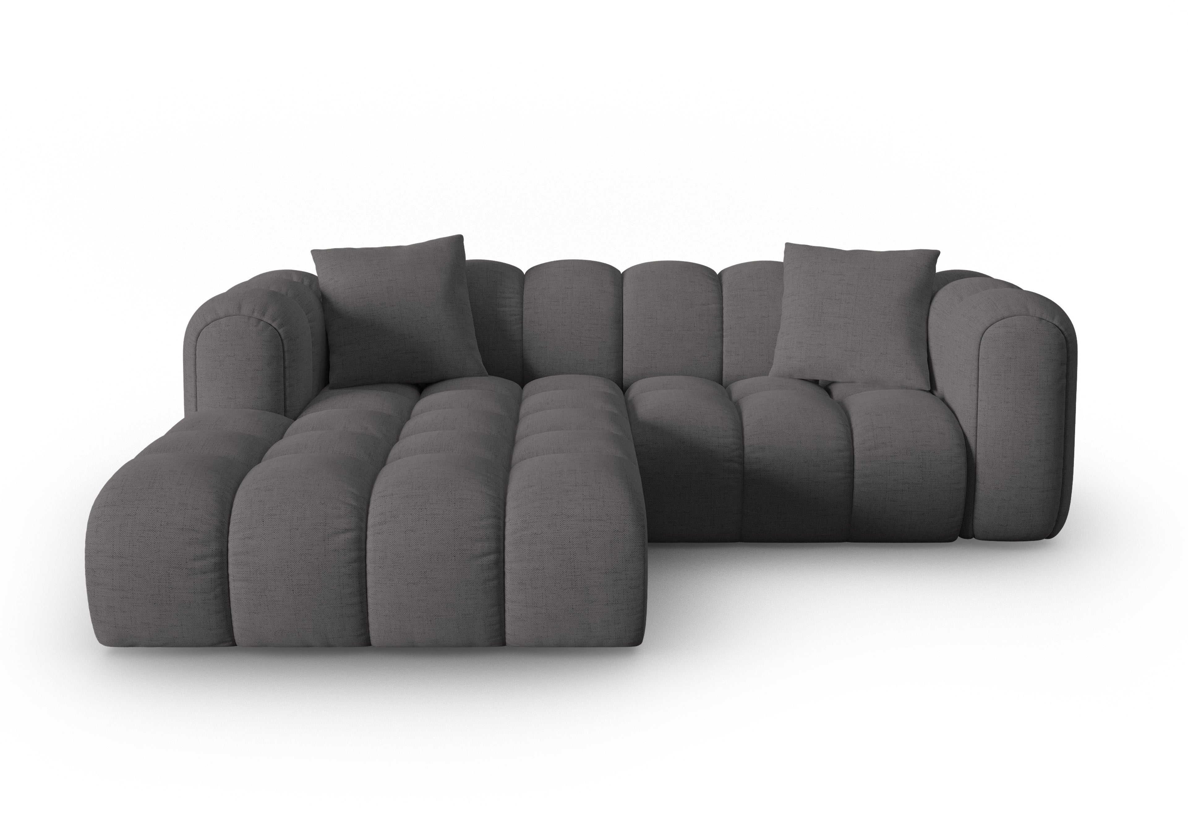 Left-facing 3-seater corner sofa ASTRO gray chenille