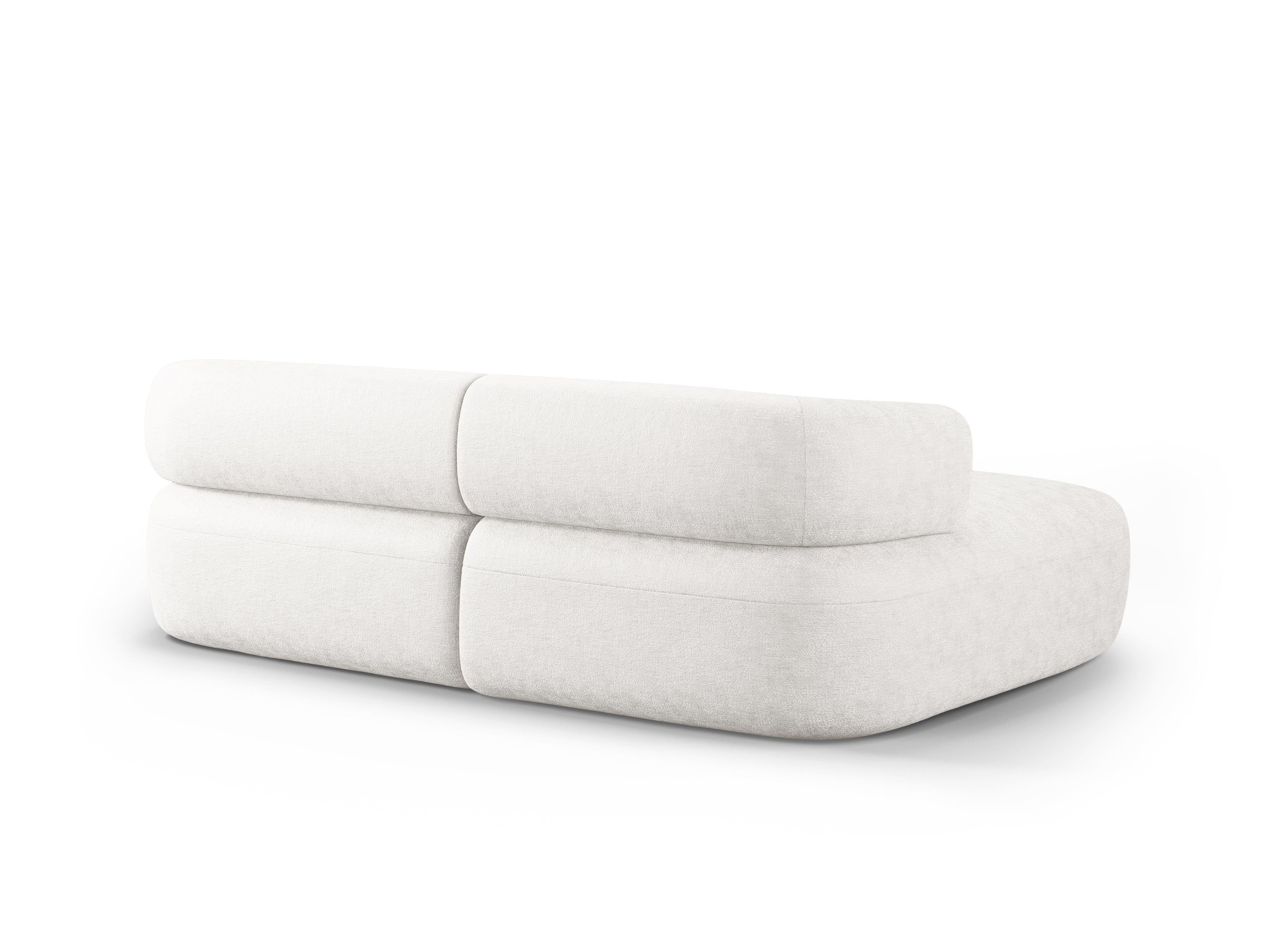 Links 2-zits hoekbank ALDRIN lichtbeige chenille
