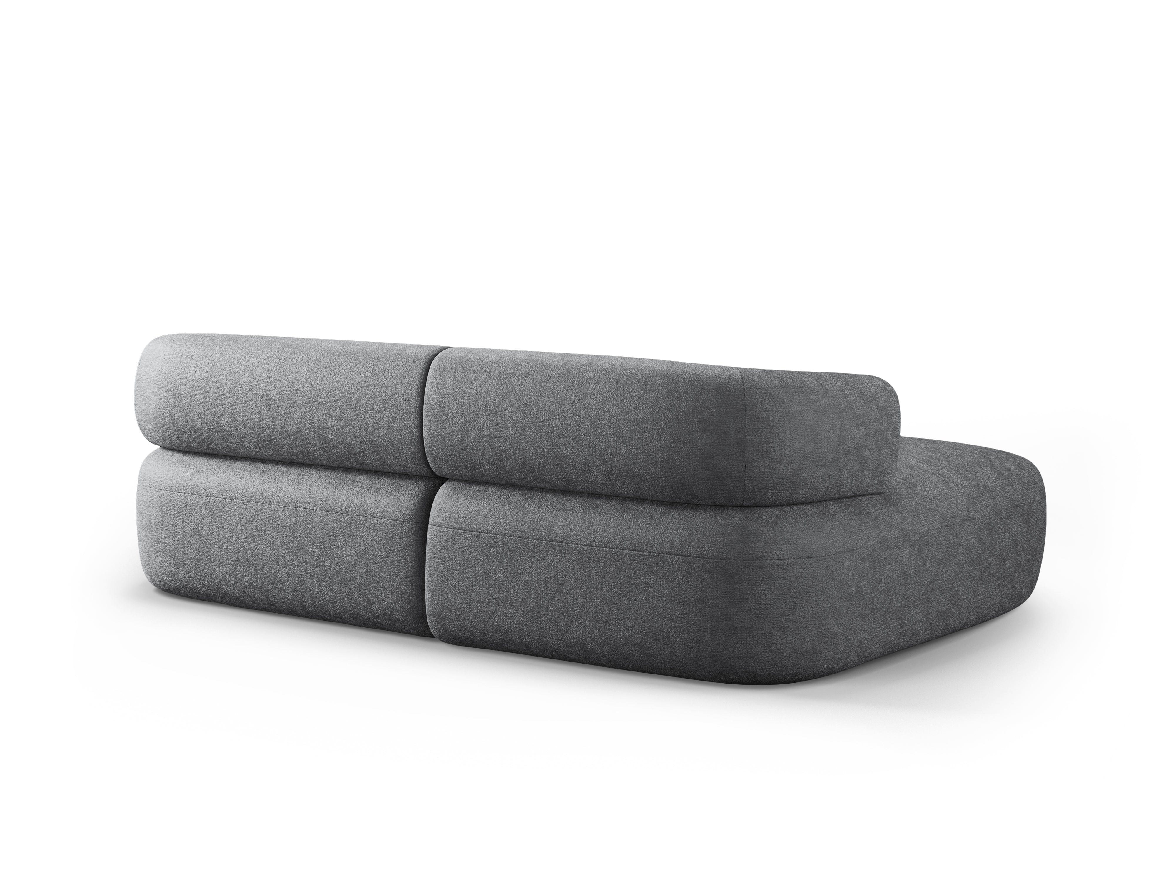 Links 2-zits hoekbank ALDRIN donkergrijs chenille