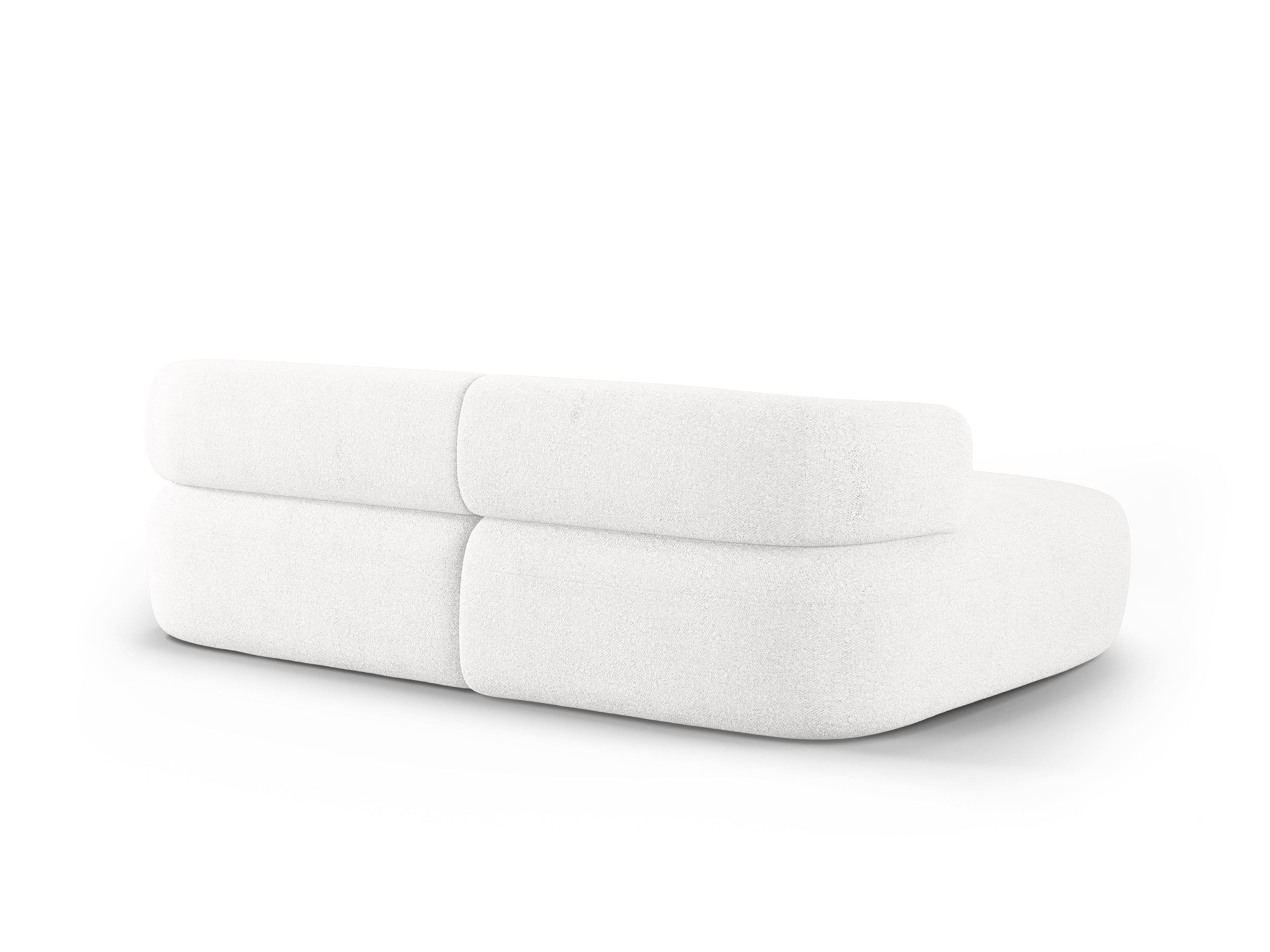 Tweepersoons hoekbank ALDRIN links, witte boucle