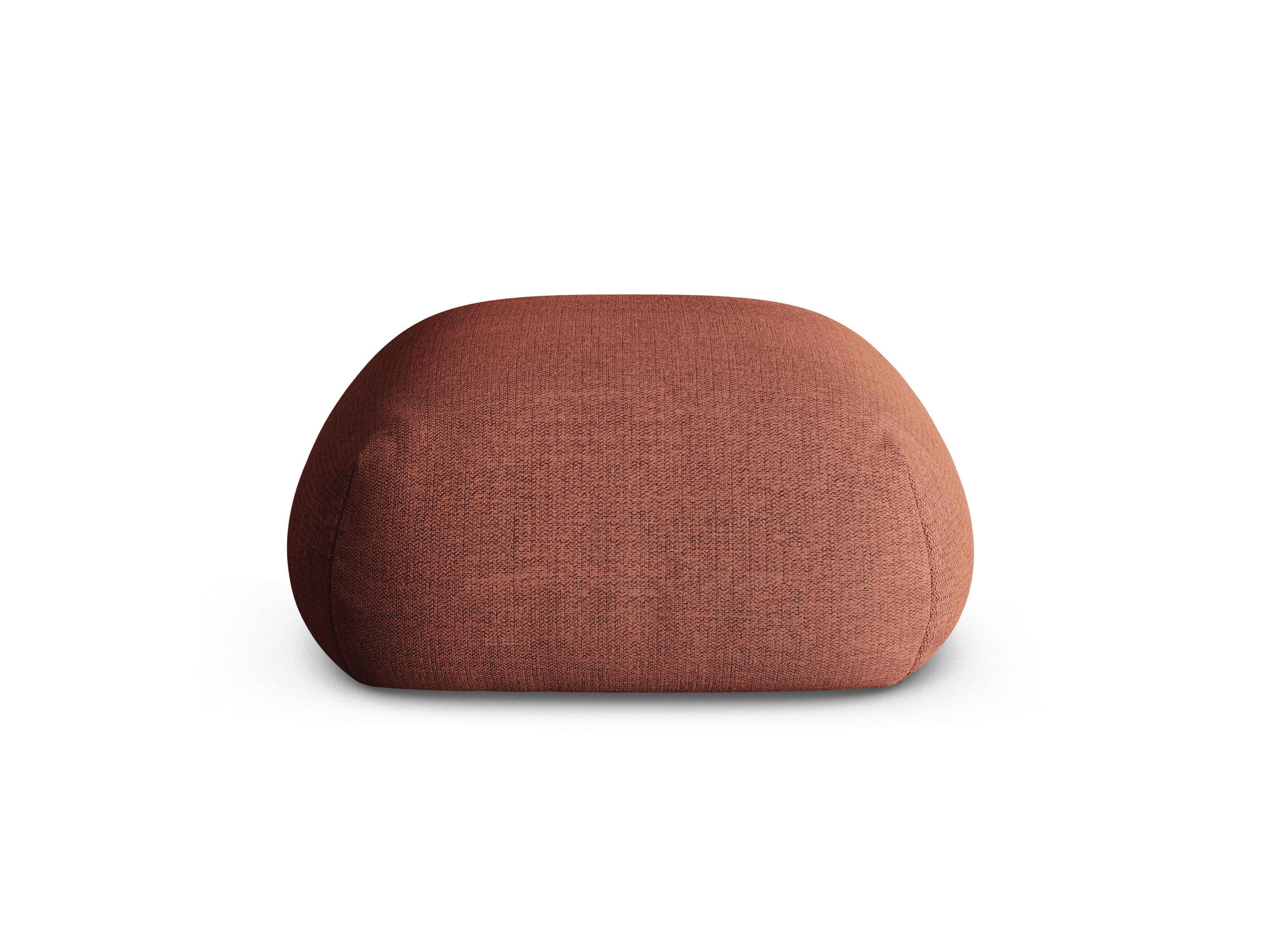 Pouf ROGER korallenfarbener Chenille