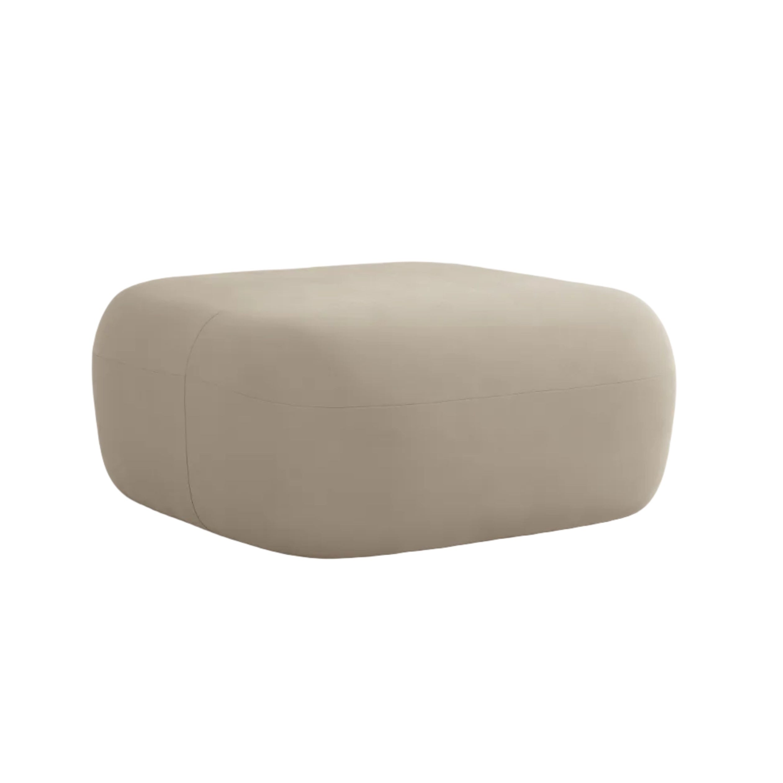 Beige fluwelen poef ALDRIN