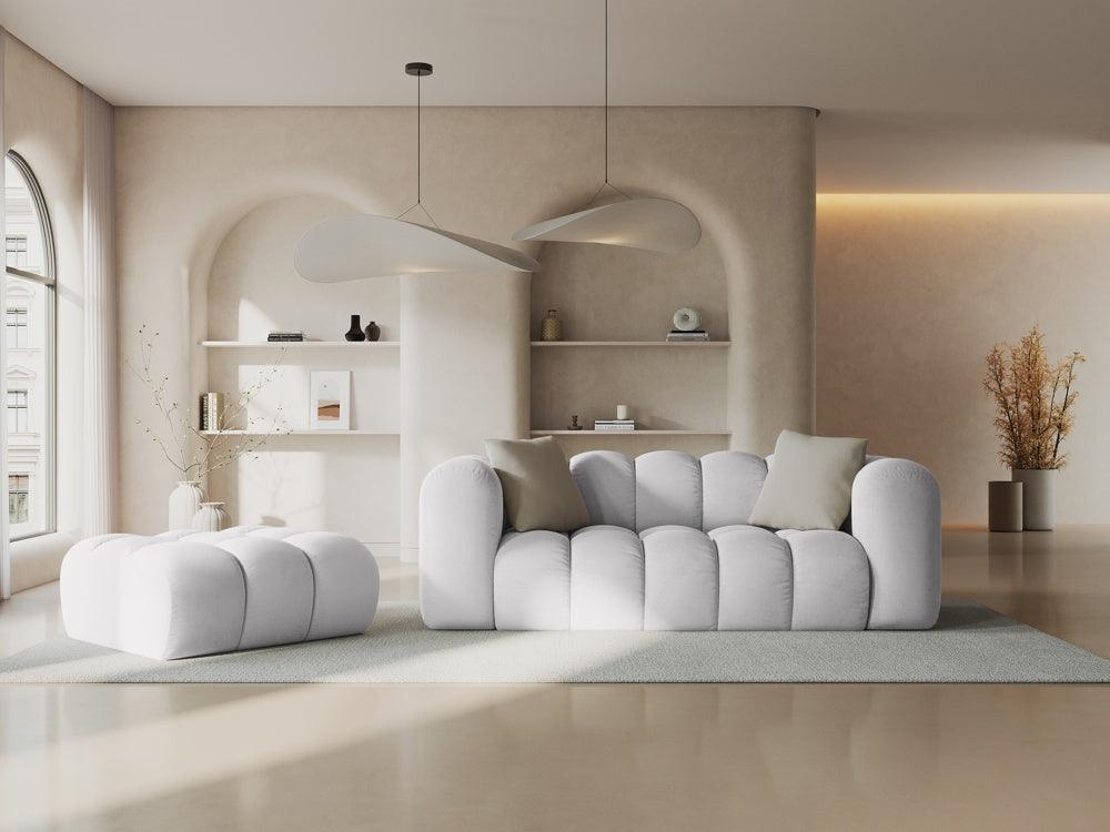 Puf aksamitny HALLEY srebrny Windsor & Co Eye on Design