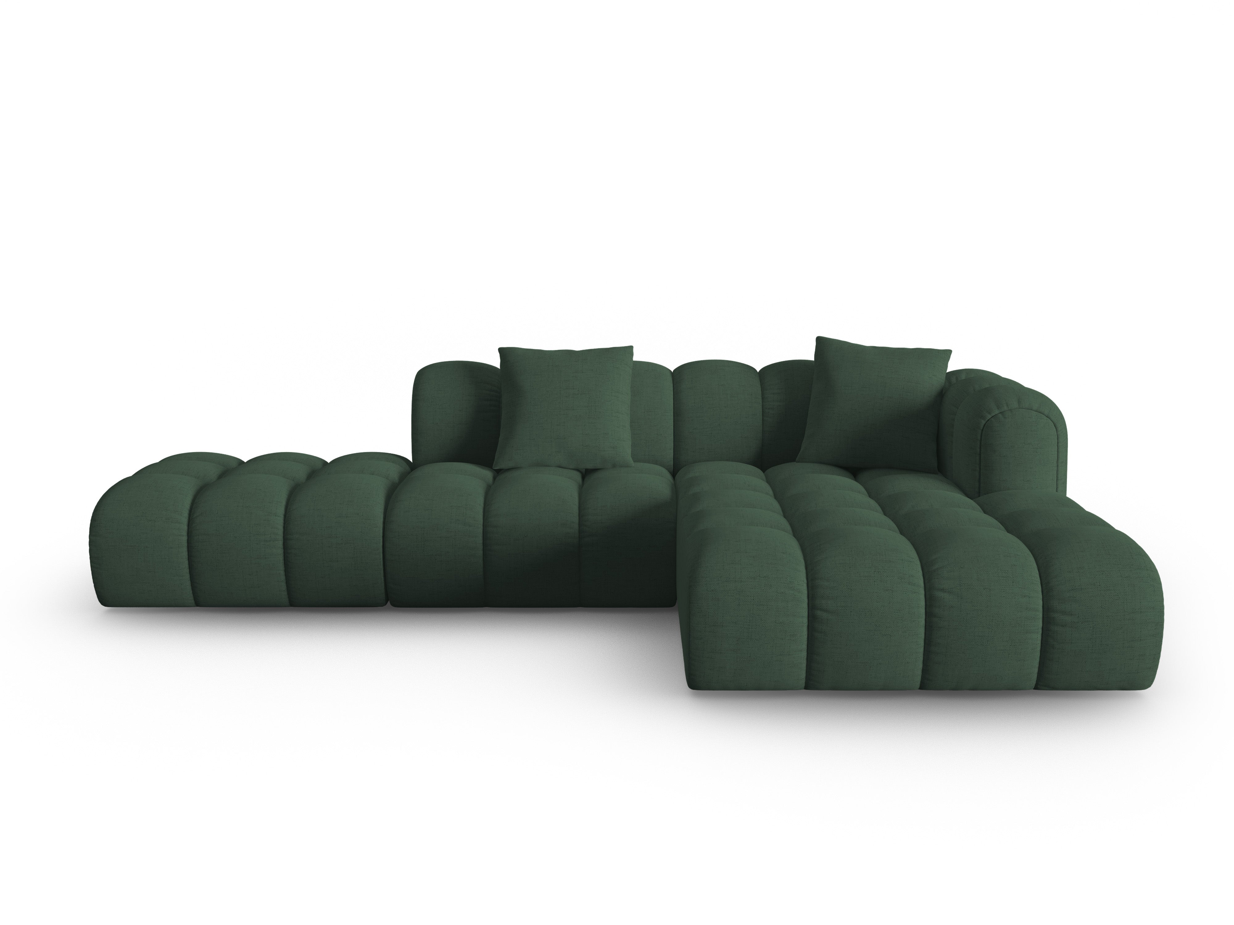 Offene rechteckige Eckcouch ASTRO meergrün Chenille