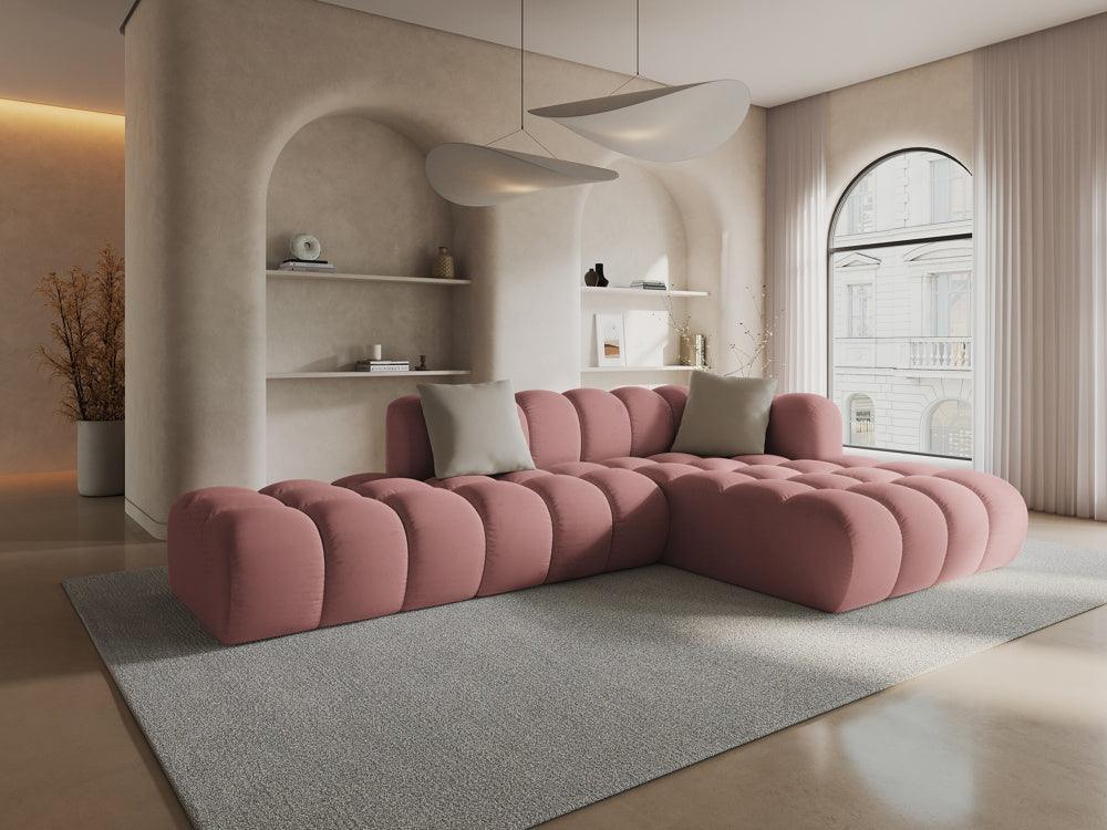 Narożnik aksamitny 5-osobowy prawostronny HALLEY różowy Windsor & Co Eye on Design