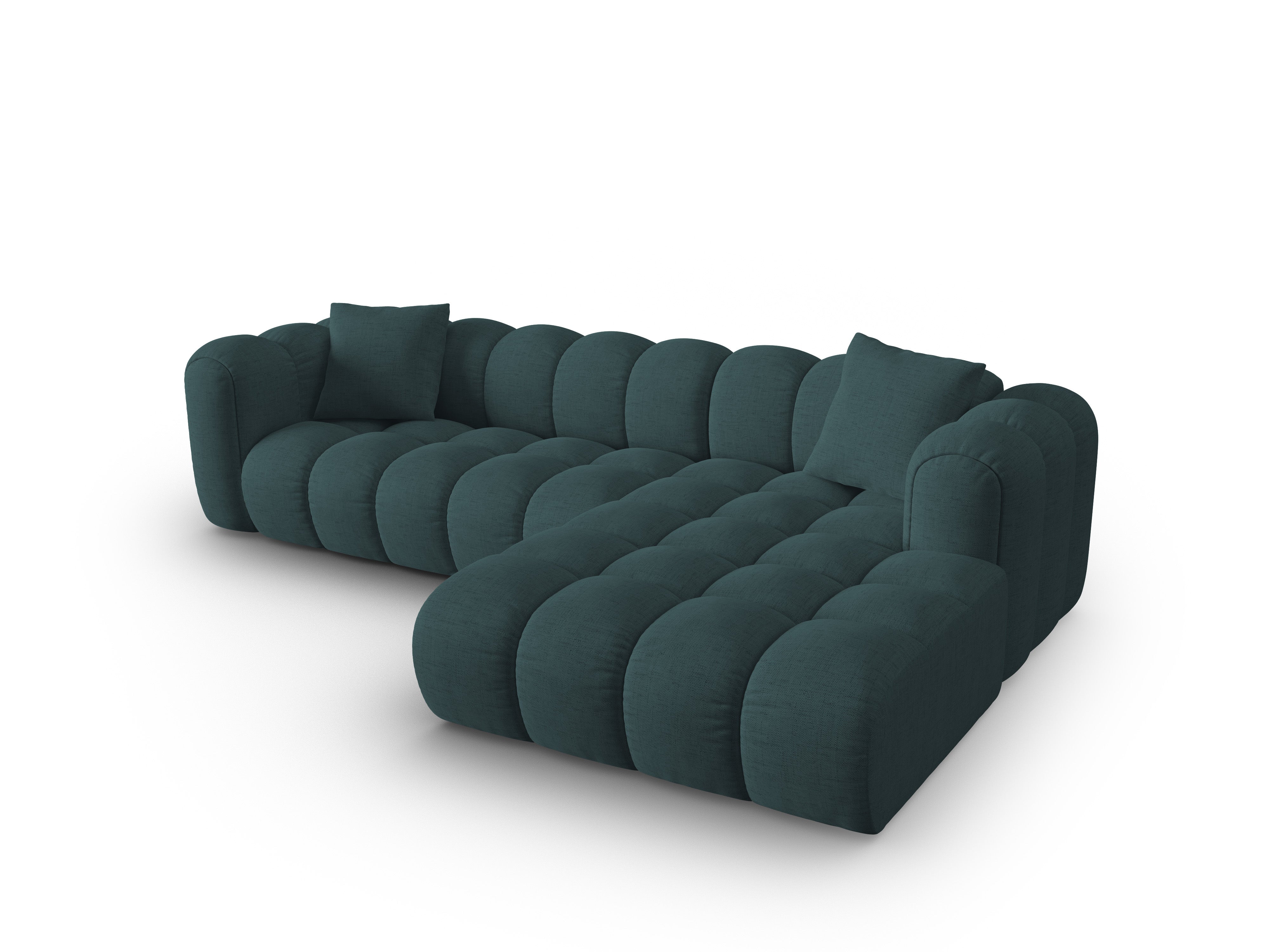 4-seater right-facing corner sofa ASTRO turquoise chenille