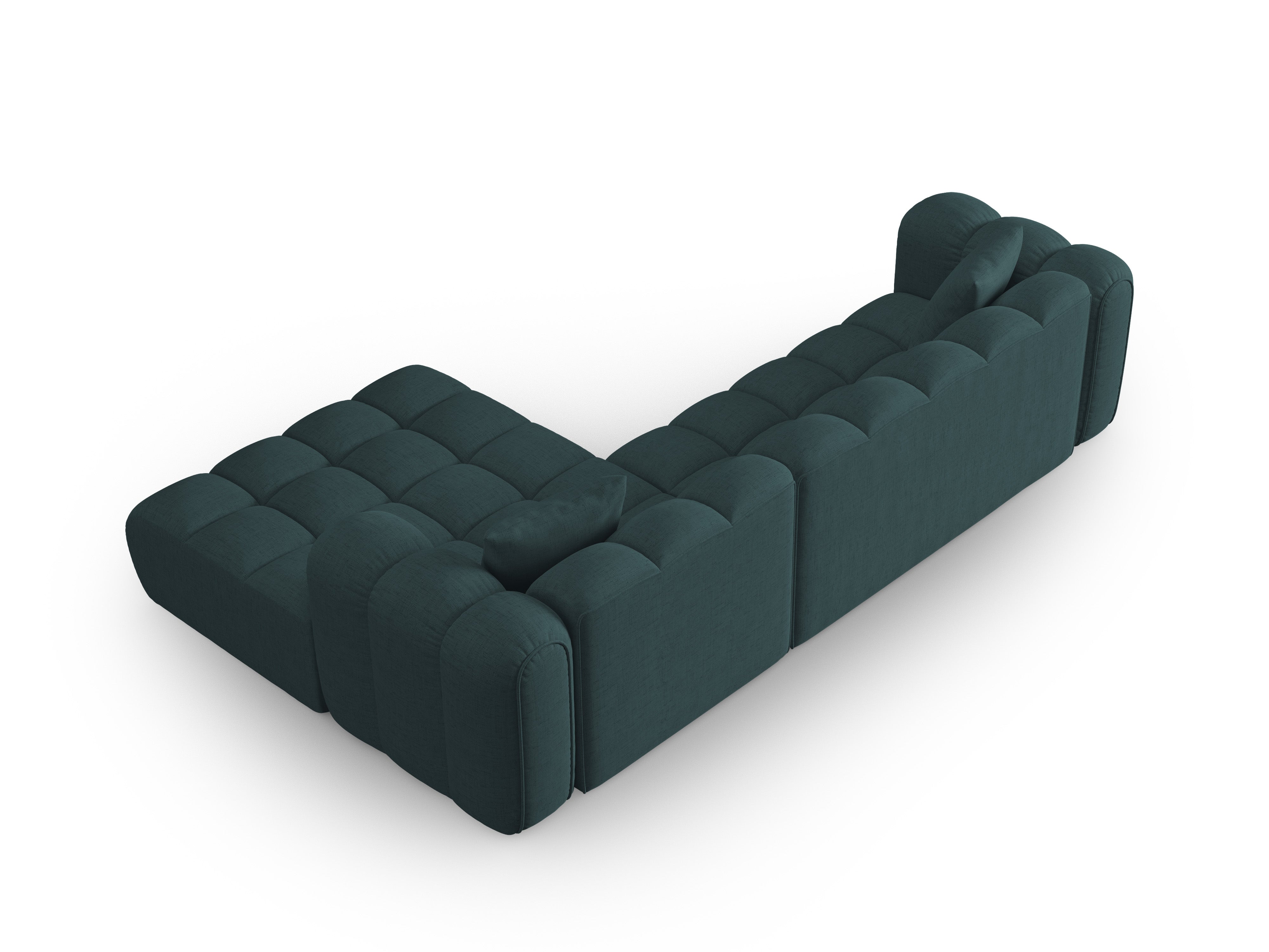 4-seater right-facing corner sofa ASTRO turquoise chenille