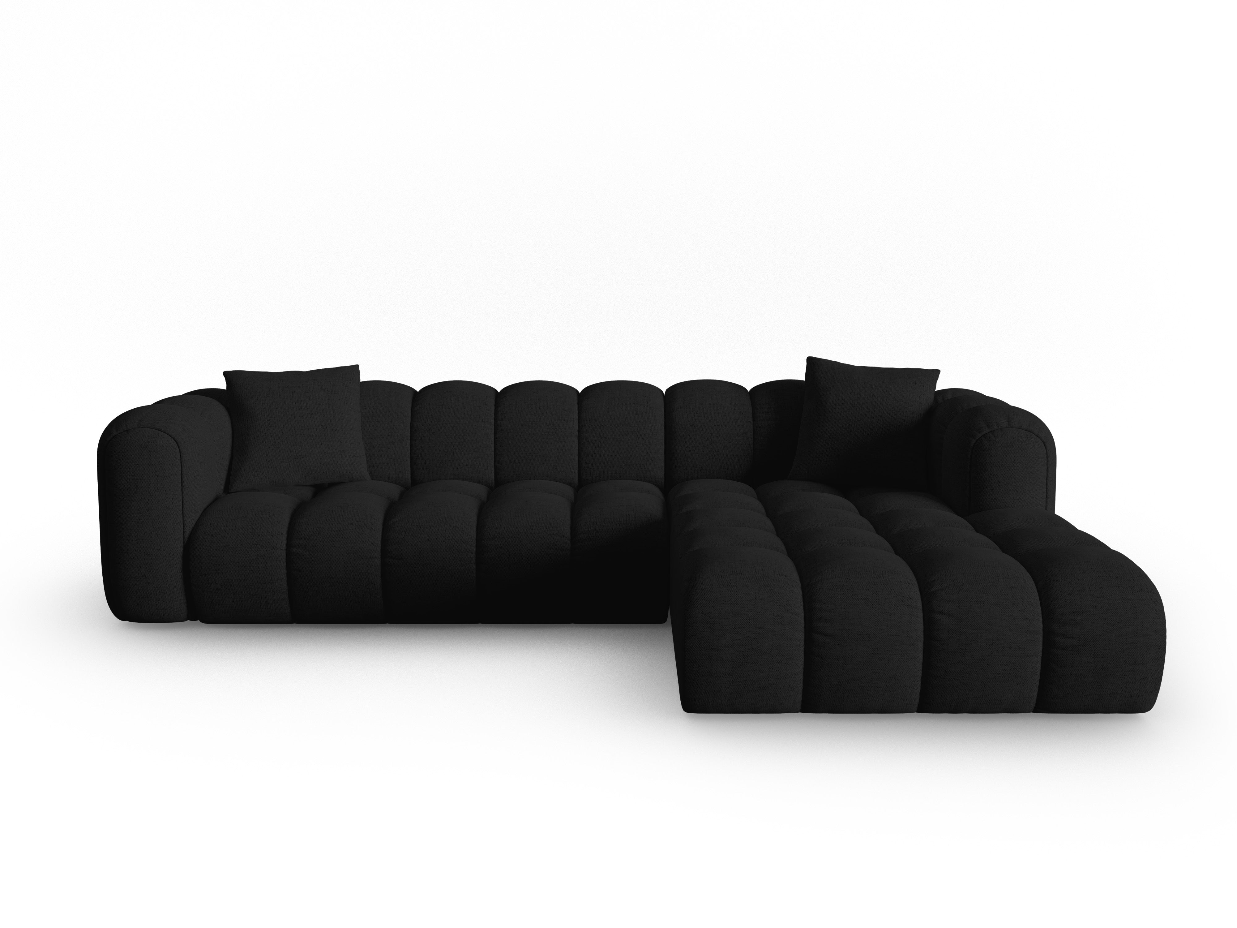4-seater right-facing corner sofa ASTRO black chenille