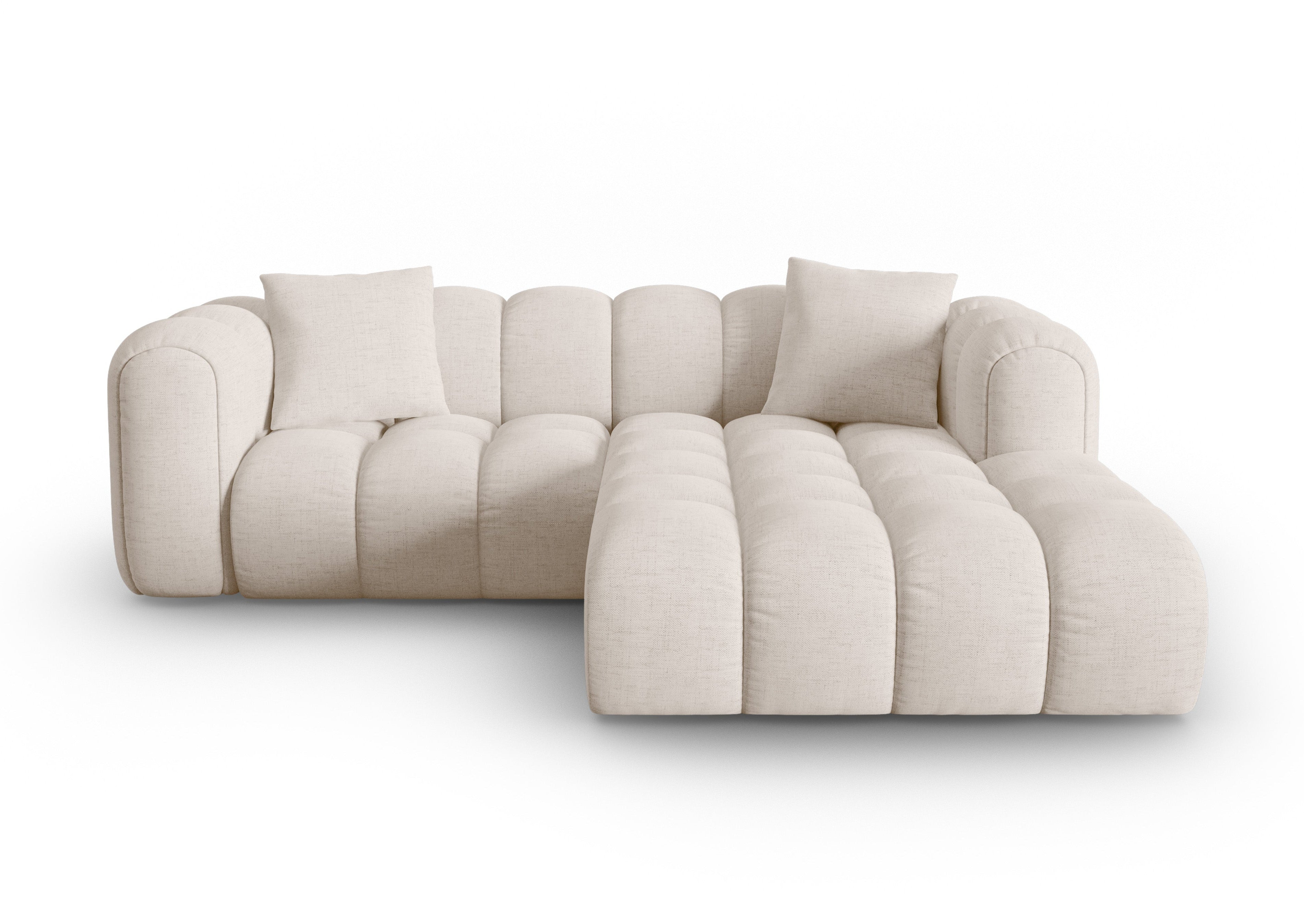 3-sitziger rechter Ecksofa ASTRO beige Chenille