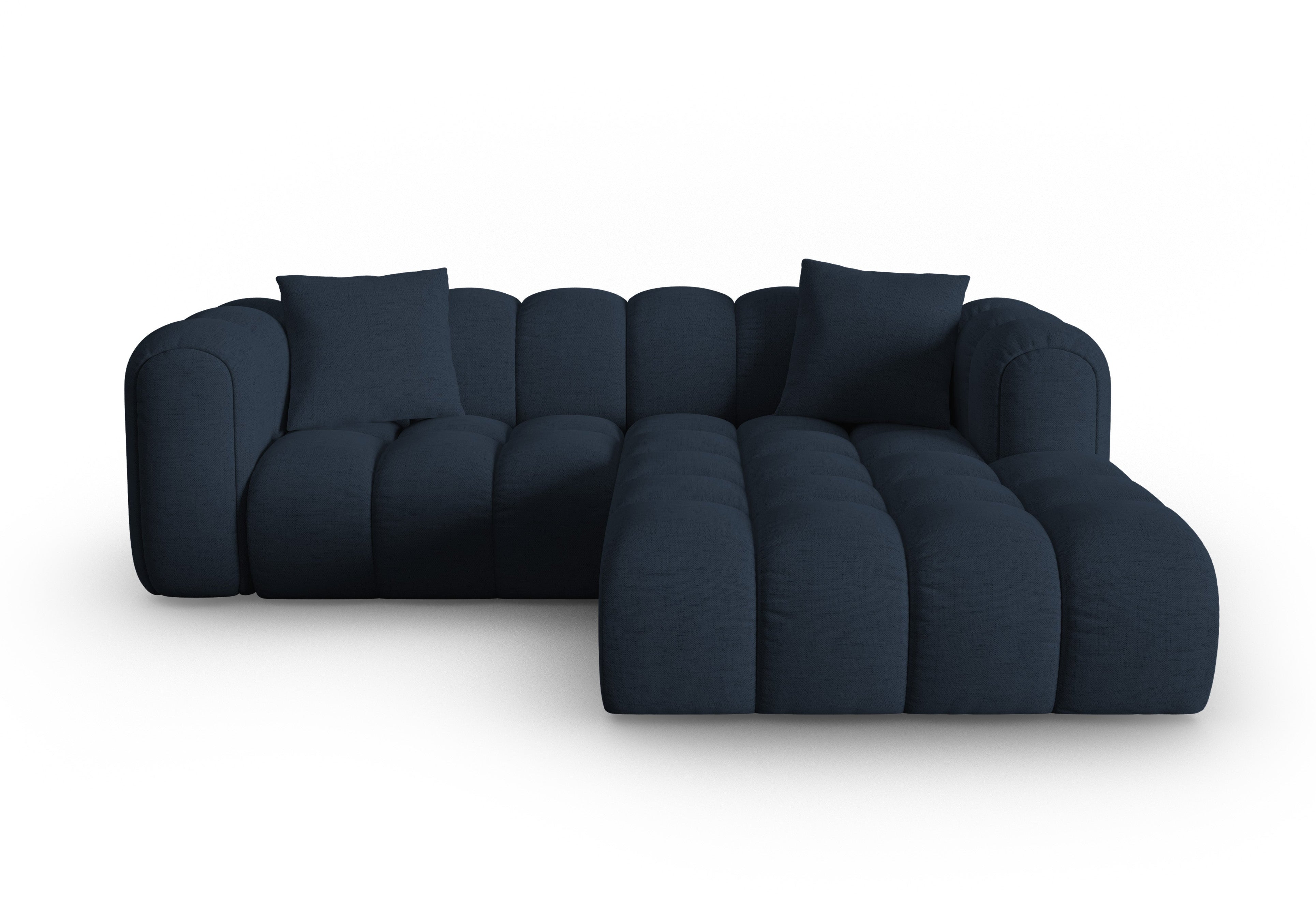 Right-facing 3-seater Corner Sofa ASTRO royal navy chenille