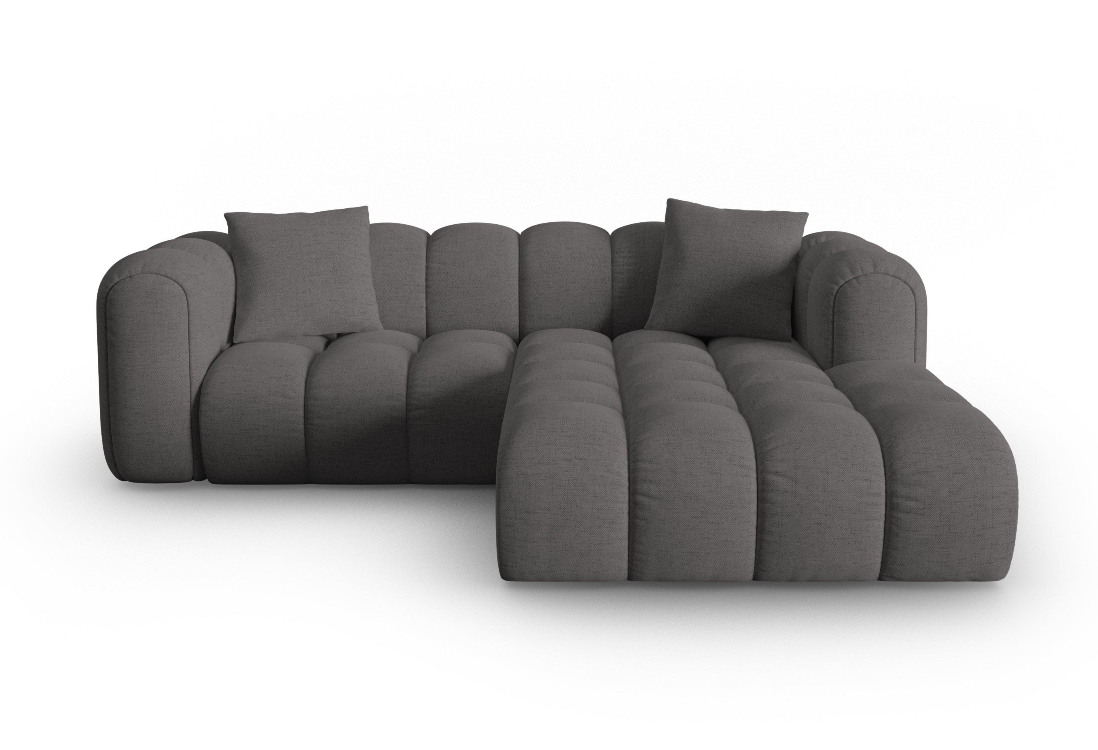 Right-facing 3-seater sofa ASTRO gray chenille