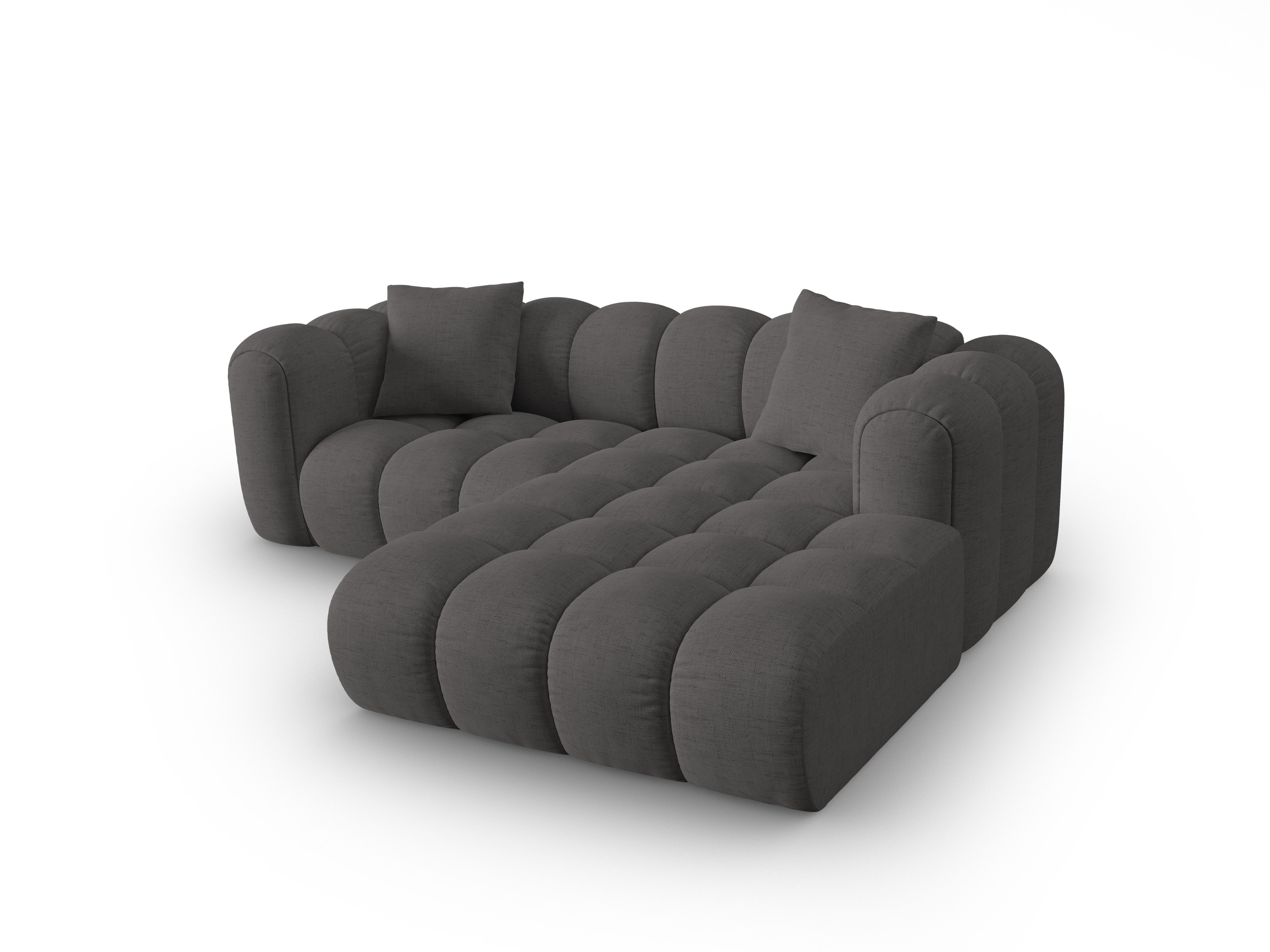 Right-facing 3-seater sofa ASTRO gray chenille