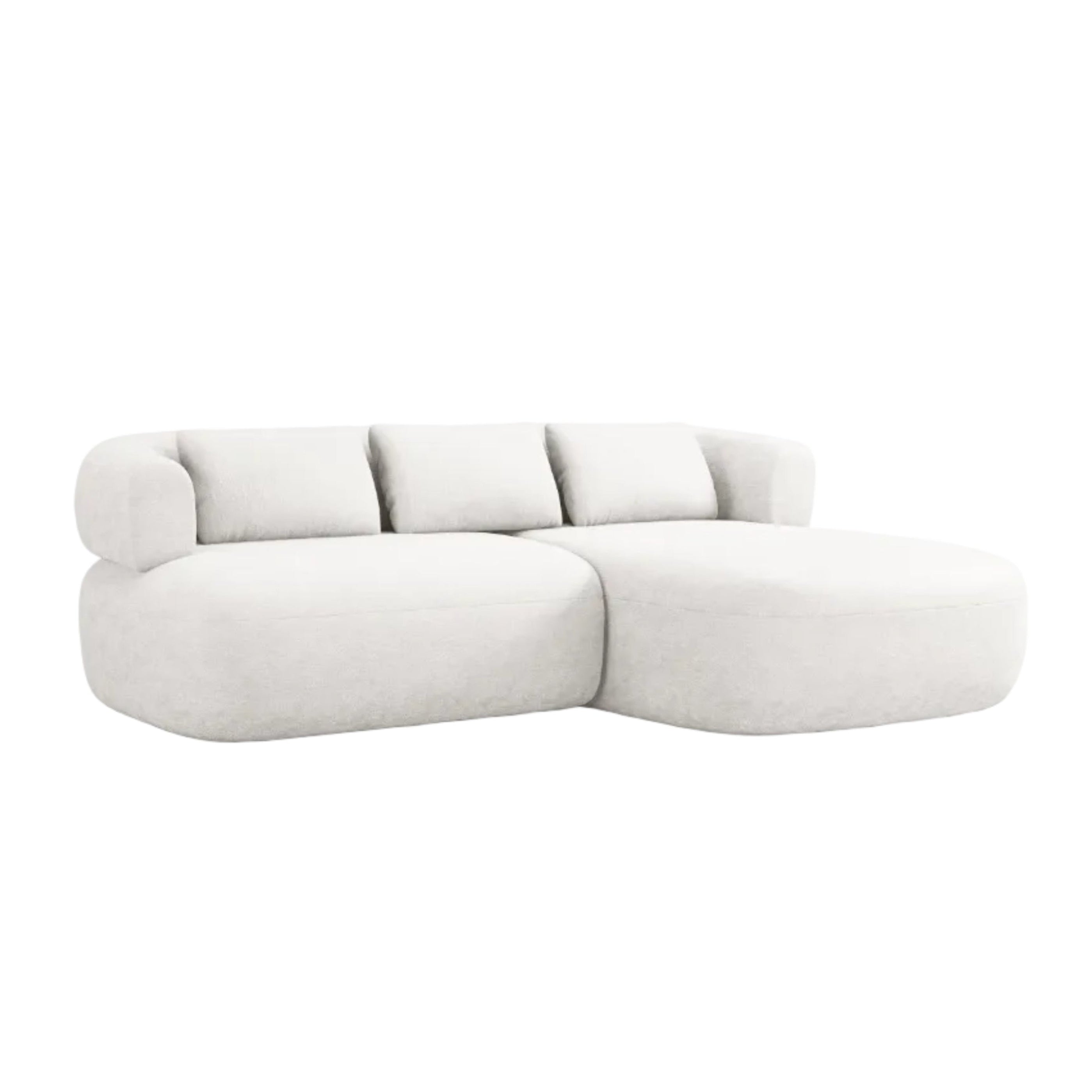 Rechthoekige 2-zitsbank rechts ALDRIN lichtbeige chenille