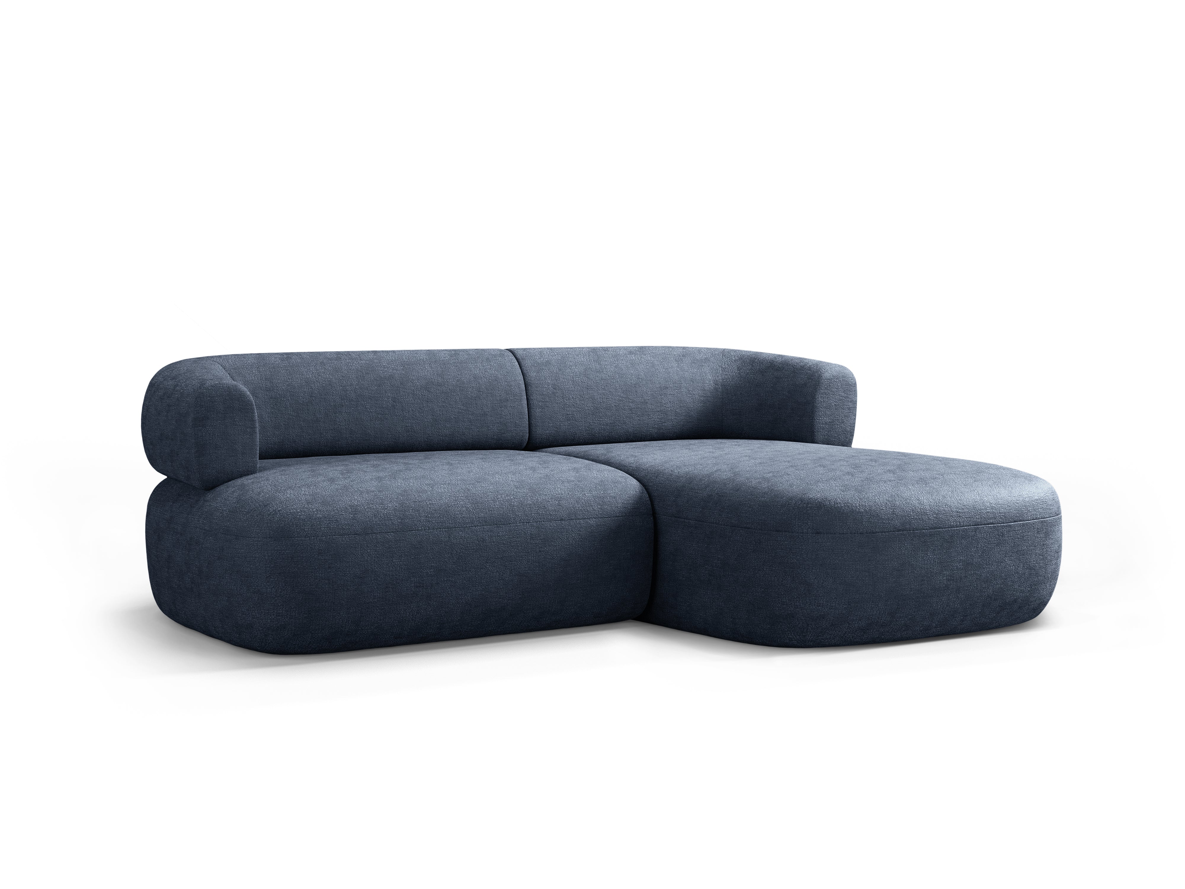Rechthoekige 2-zitsbank rechts ALDRIN in marineblauwe chenille