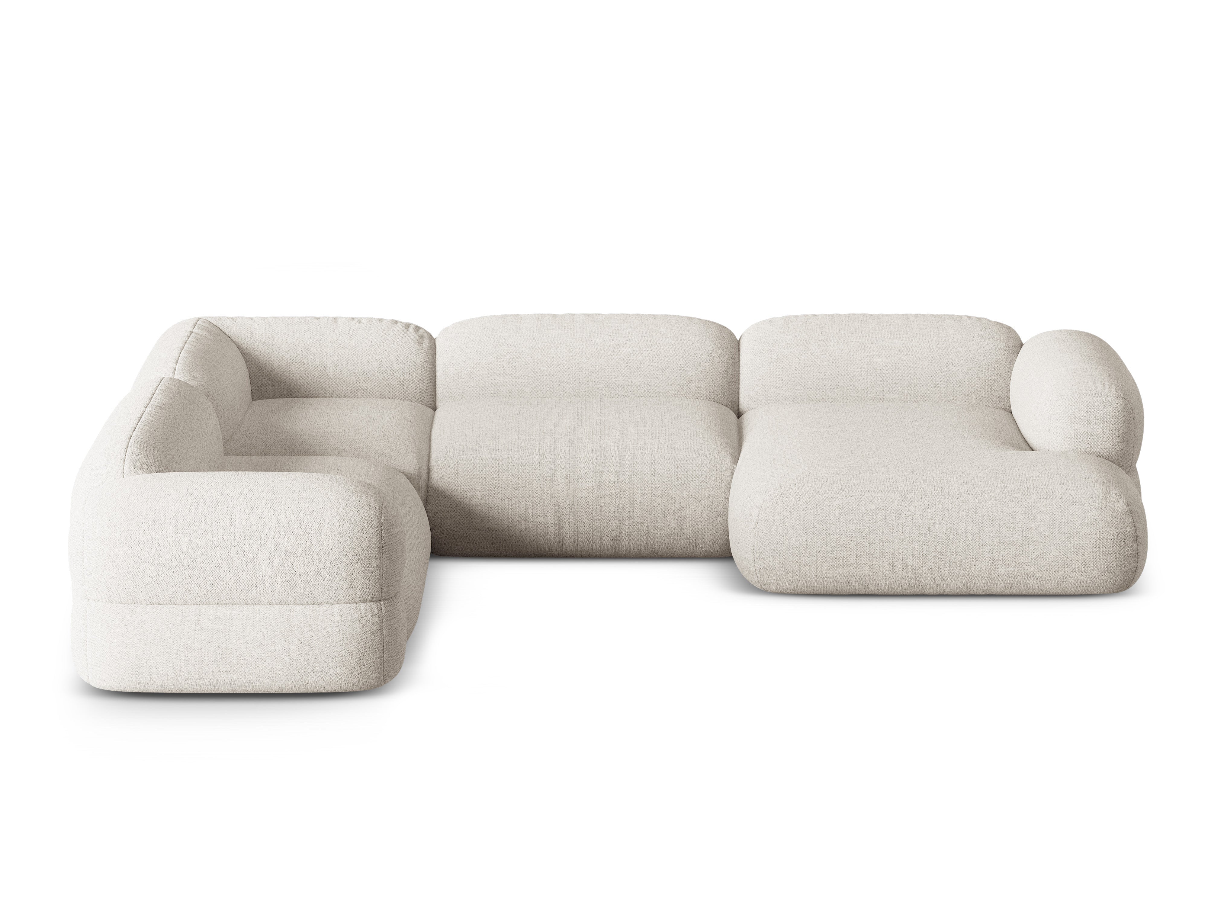 U-förmiger Ecksofa links ROGER beige Chenille