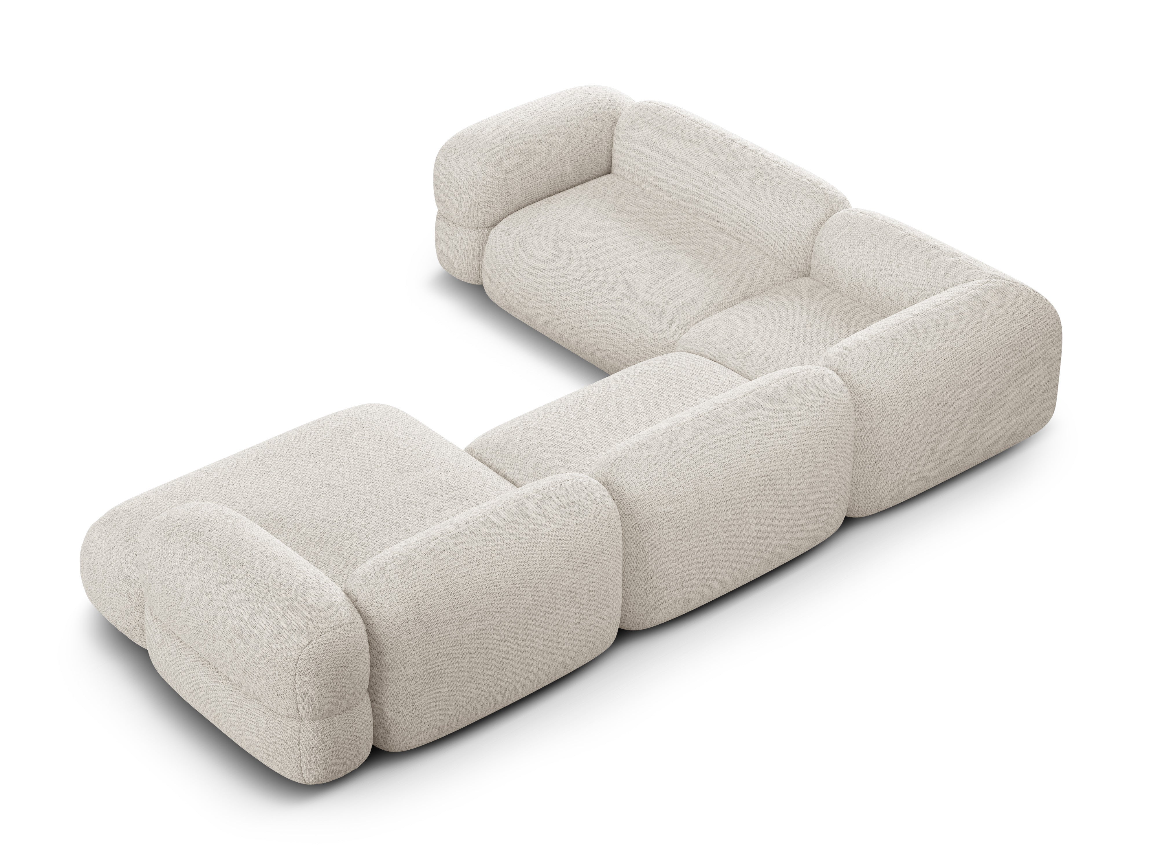 U-förmiger Ecksofa links ROGER beige Chenille