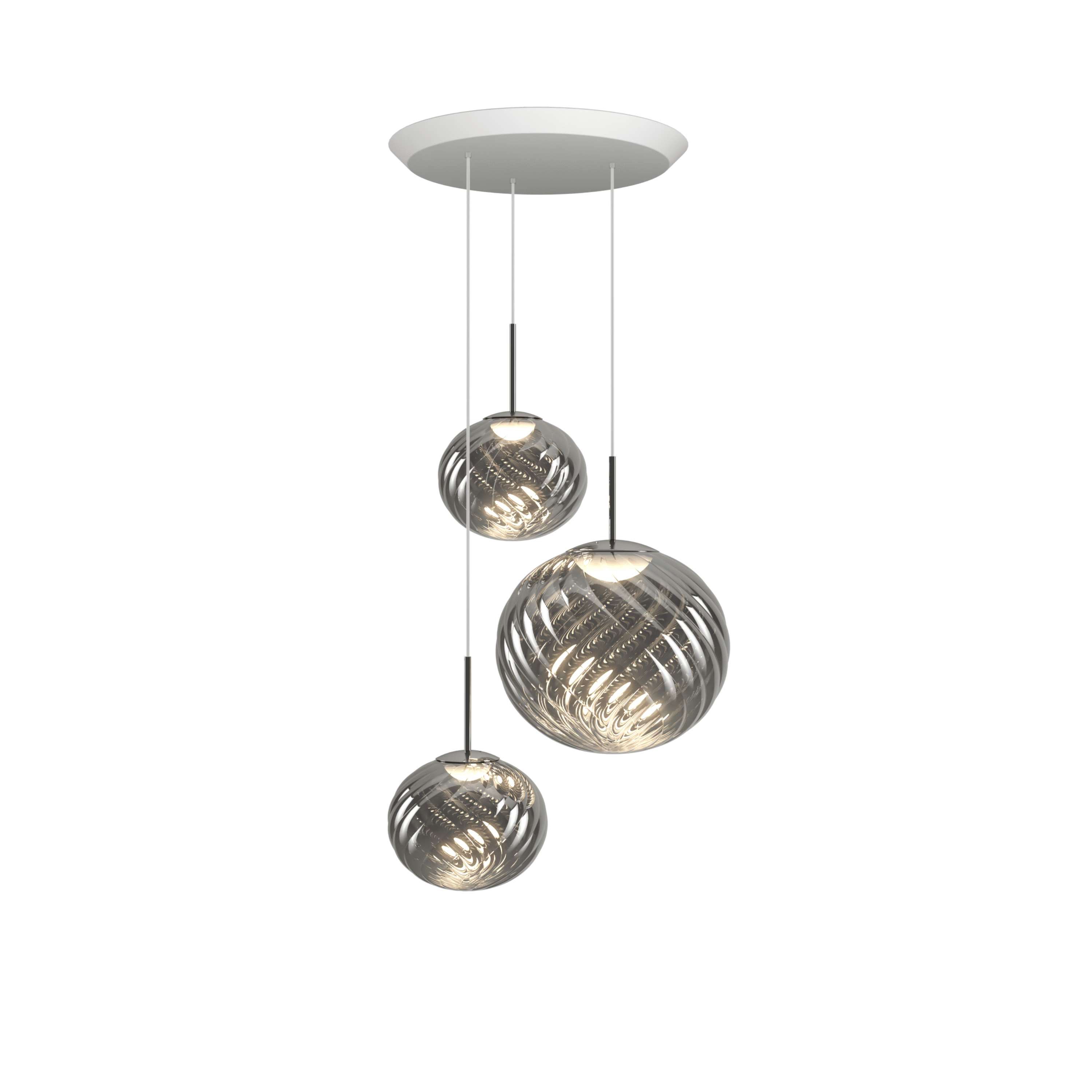 WHIRL TRIO ROUND silver pendant lamp