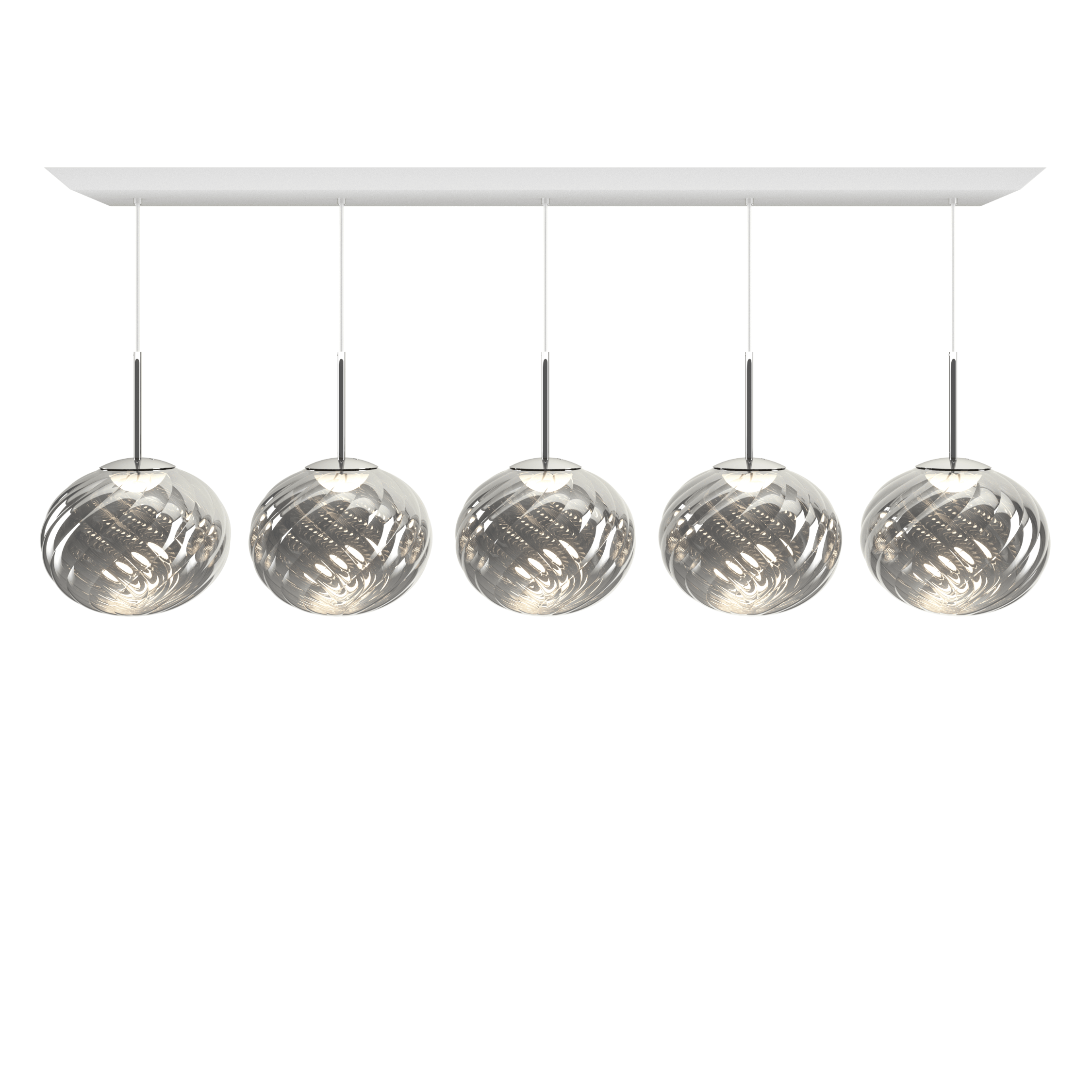 WHIRL LINEAR silver pendant lamp