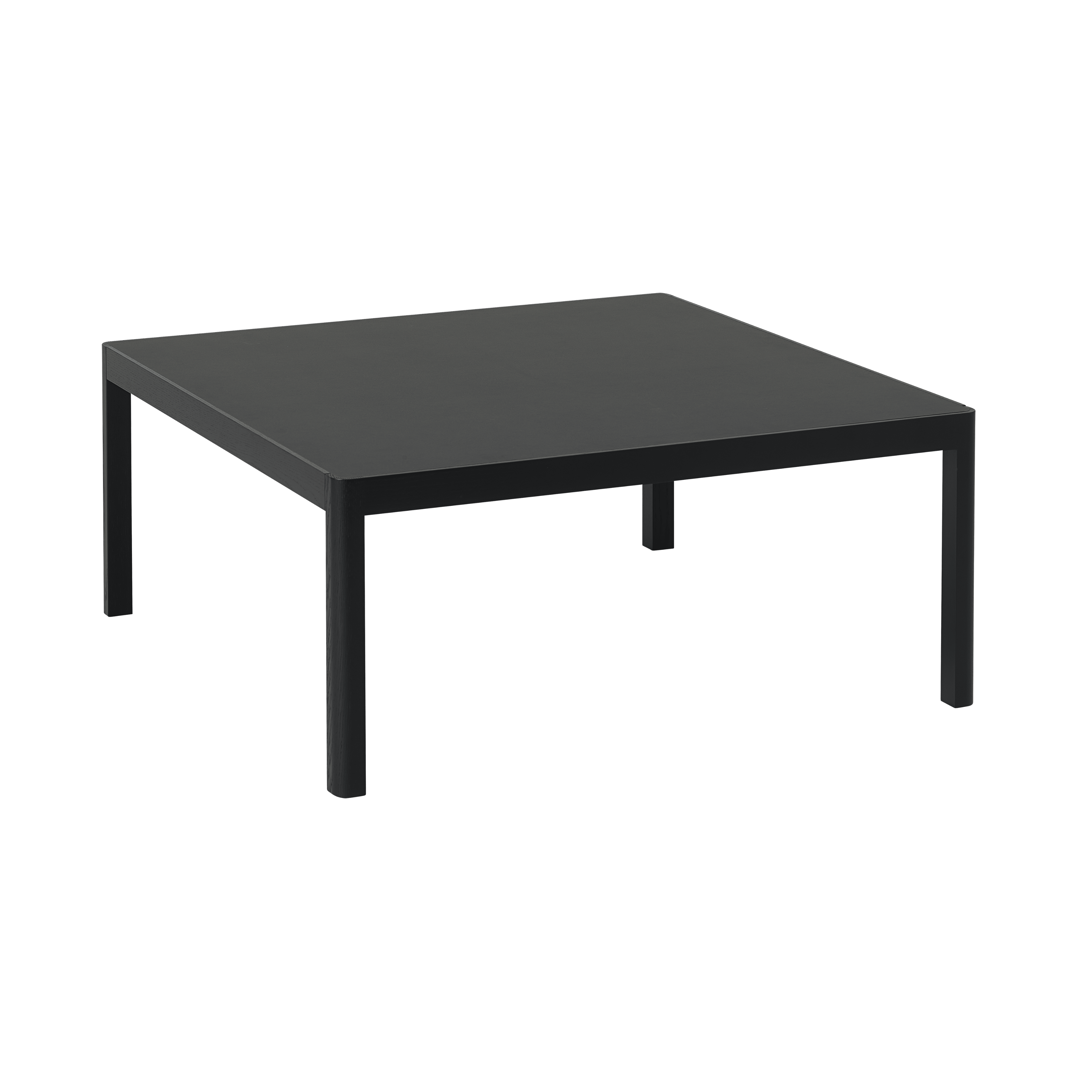 Koffietafel WORKSHOP zwart linoleum met zwarte eiken basis