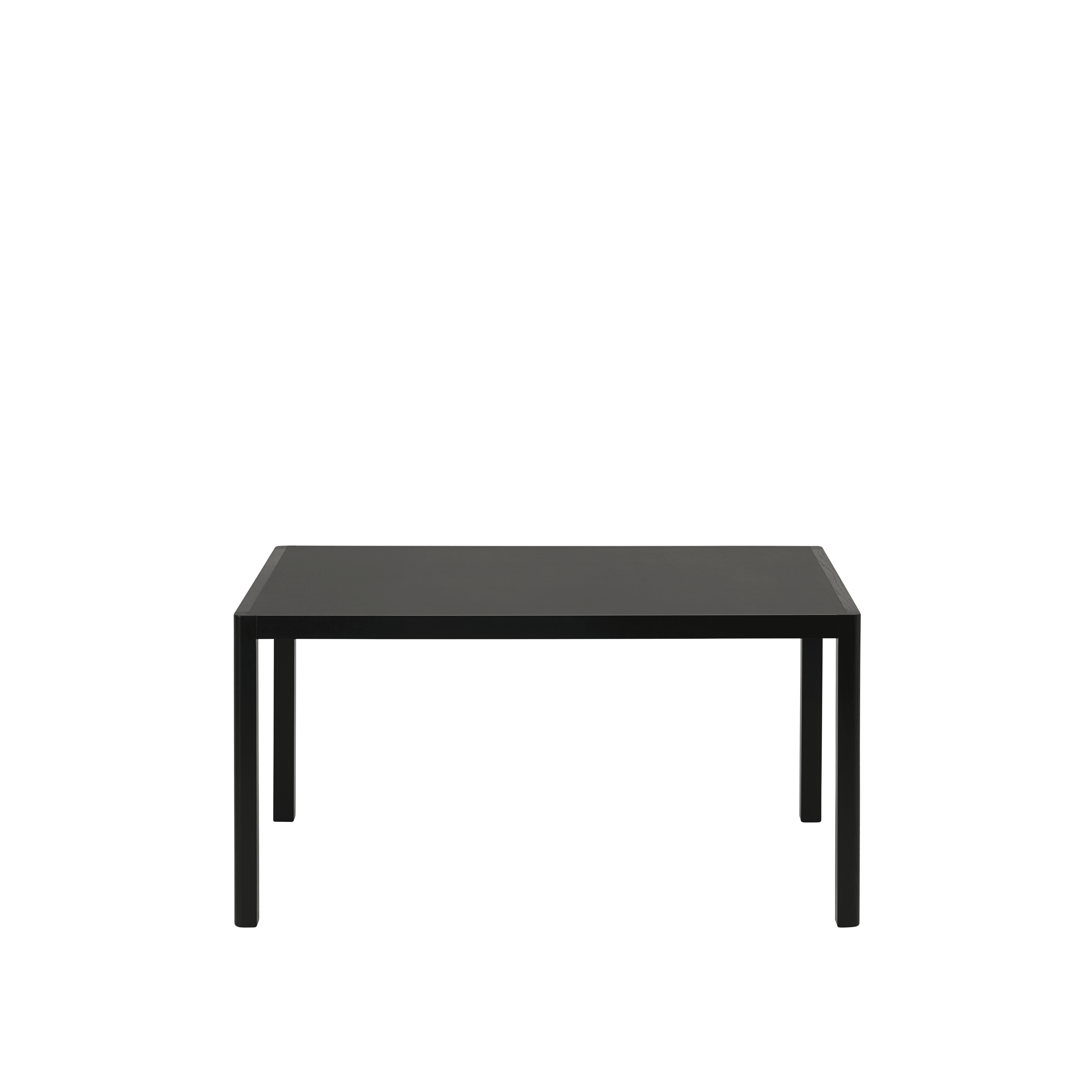 Tafel WORKSHOP zwart linoleum met zwarte eiken basis