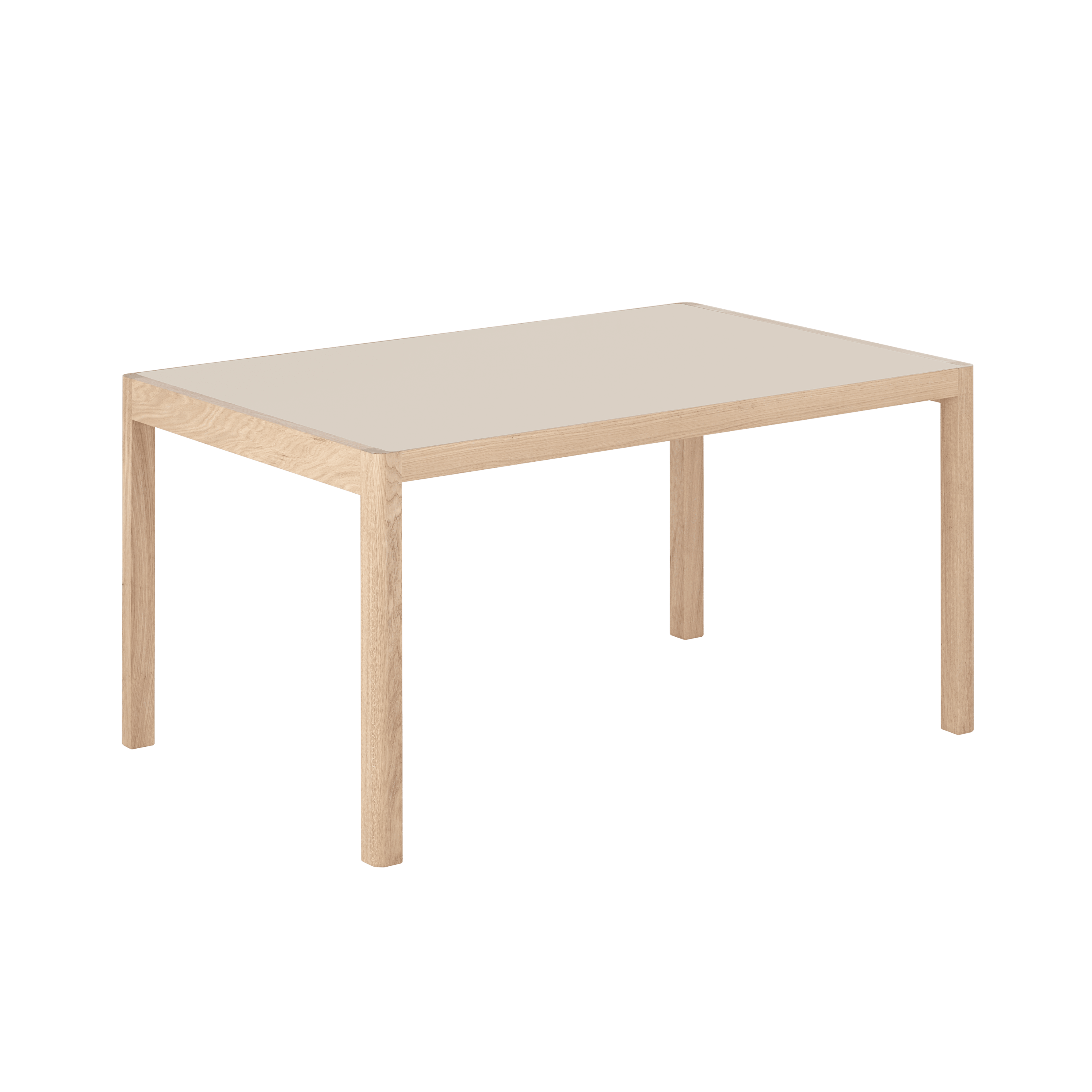 Tafel WORKSHOP grijs linoleum met eiken basis