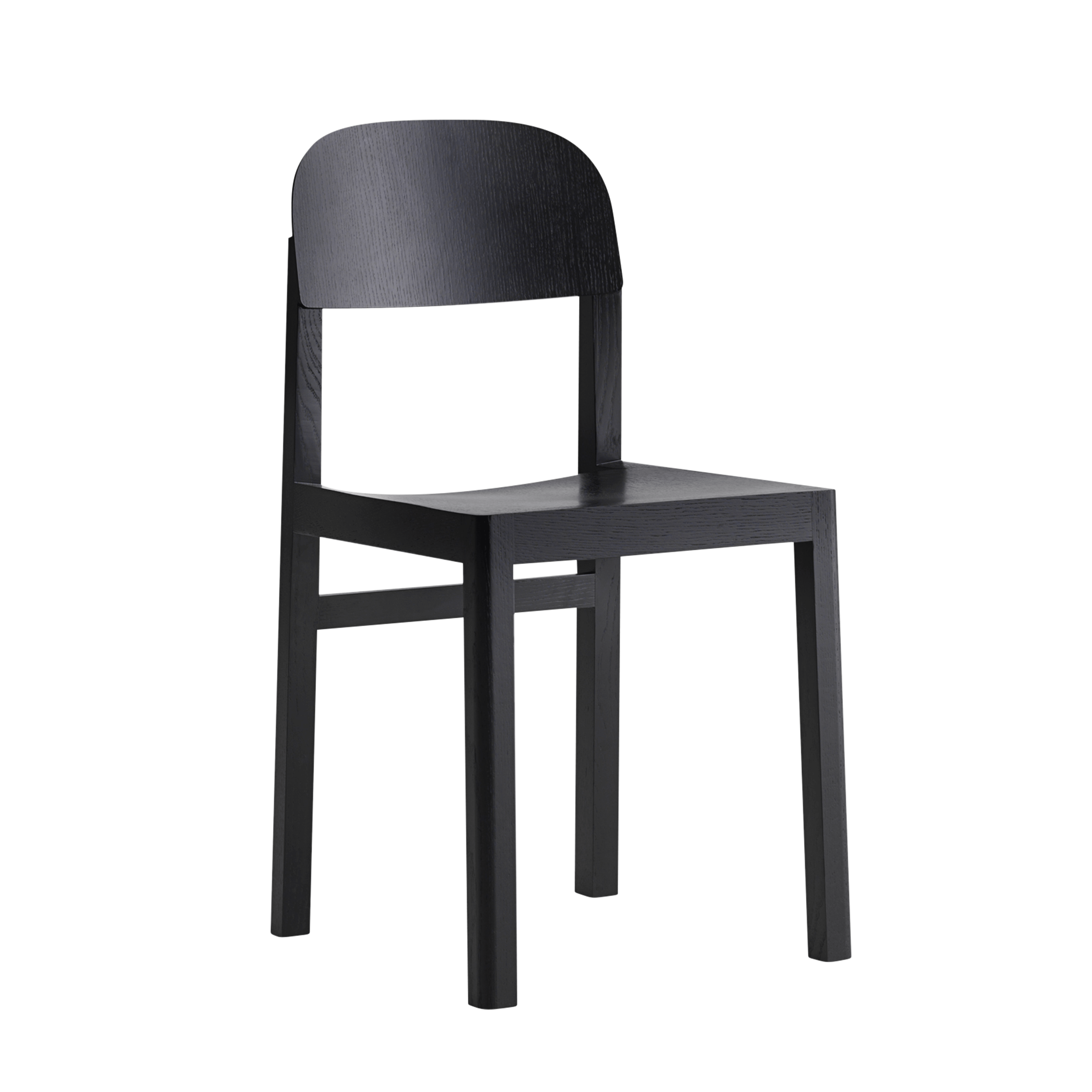 Stuhl WORKSHOP schwarzes Furnier und Eichenholz