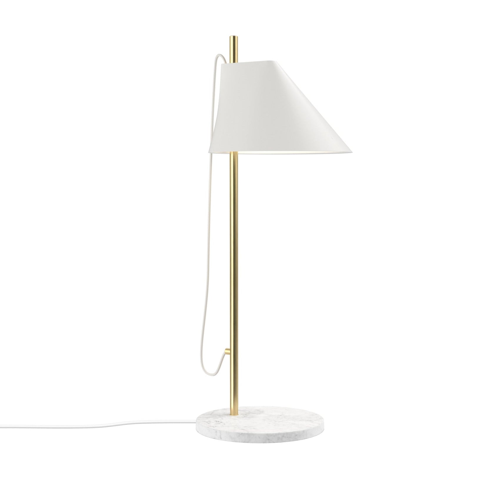 Tischlampe YUH weiß mit messingfarbener Basis